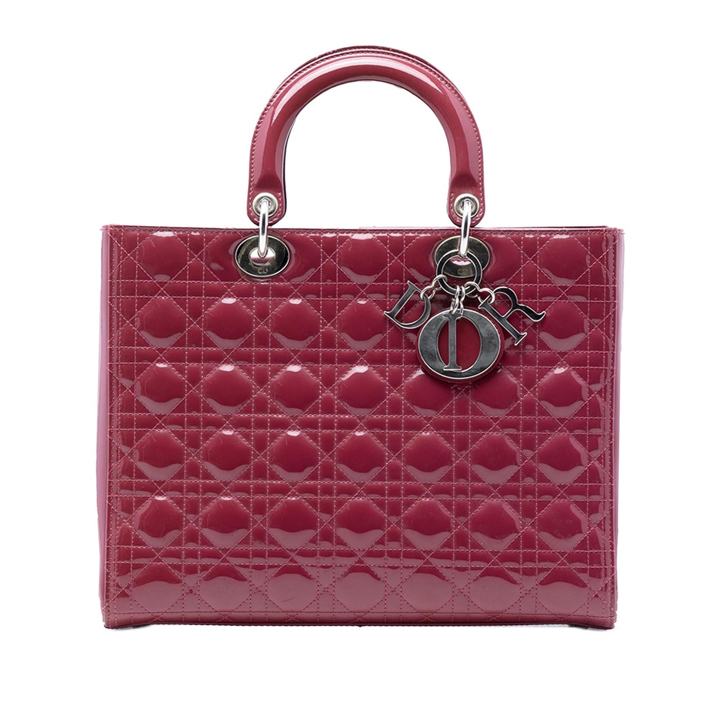 Dior Cannage Lady Satchel Bag Patent Large Lady Dior 8