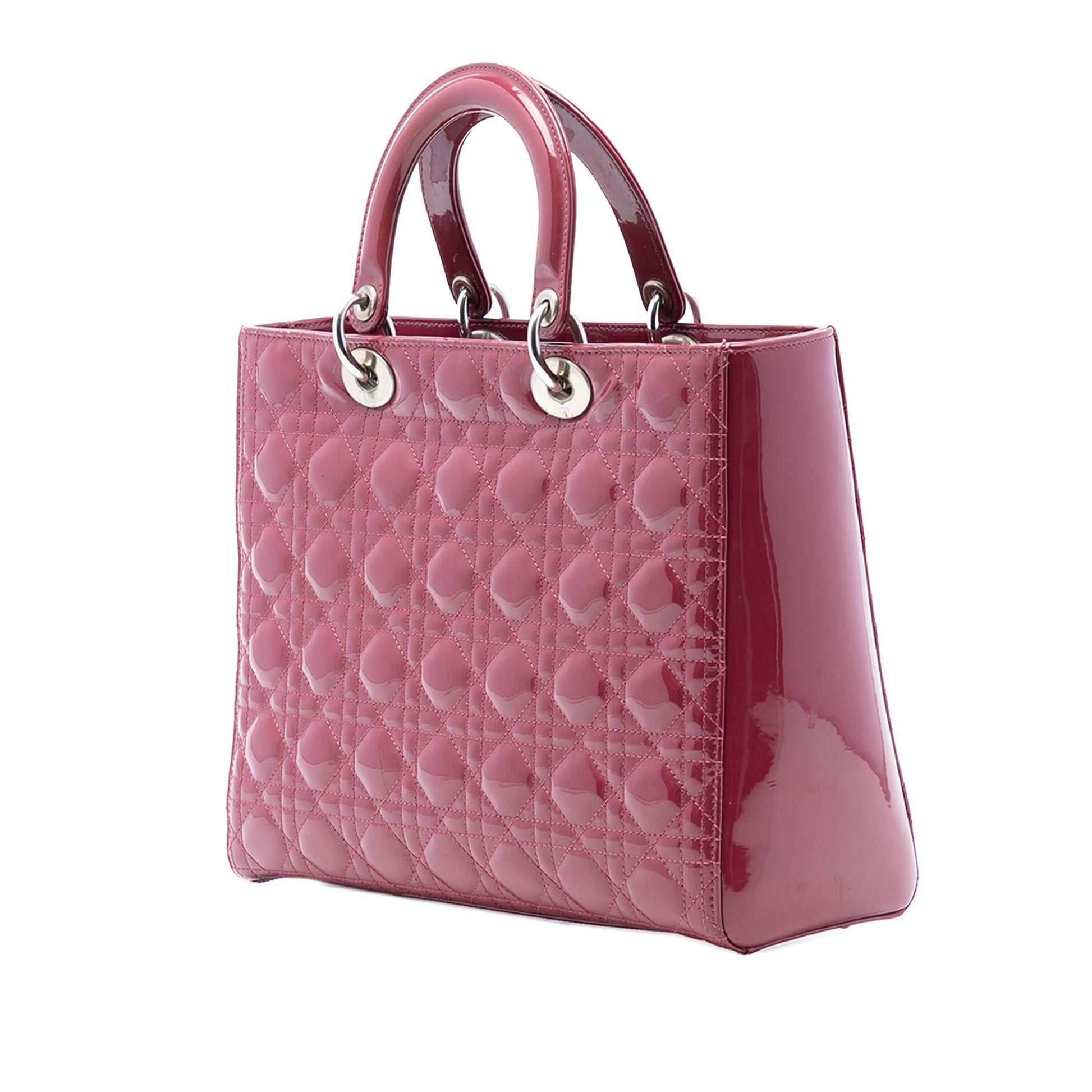 Dior Cannage Lady Satchel Bag Patent Large Lady Dior 8