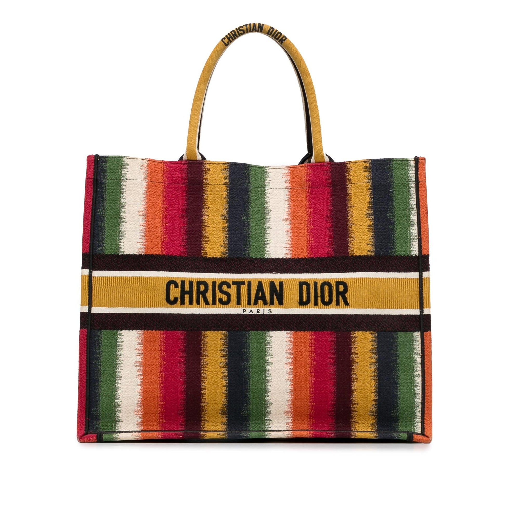 Dior Striped Book Tote Shg Pzdltl Large Tote Bag