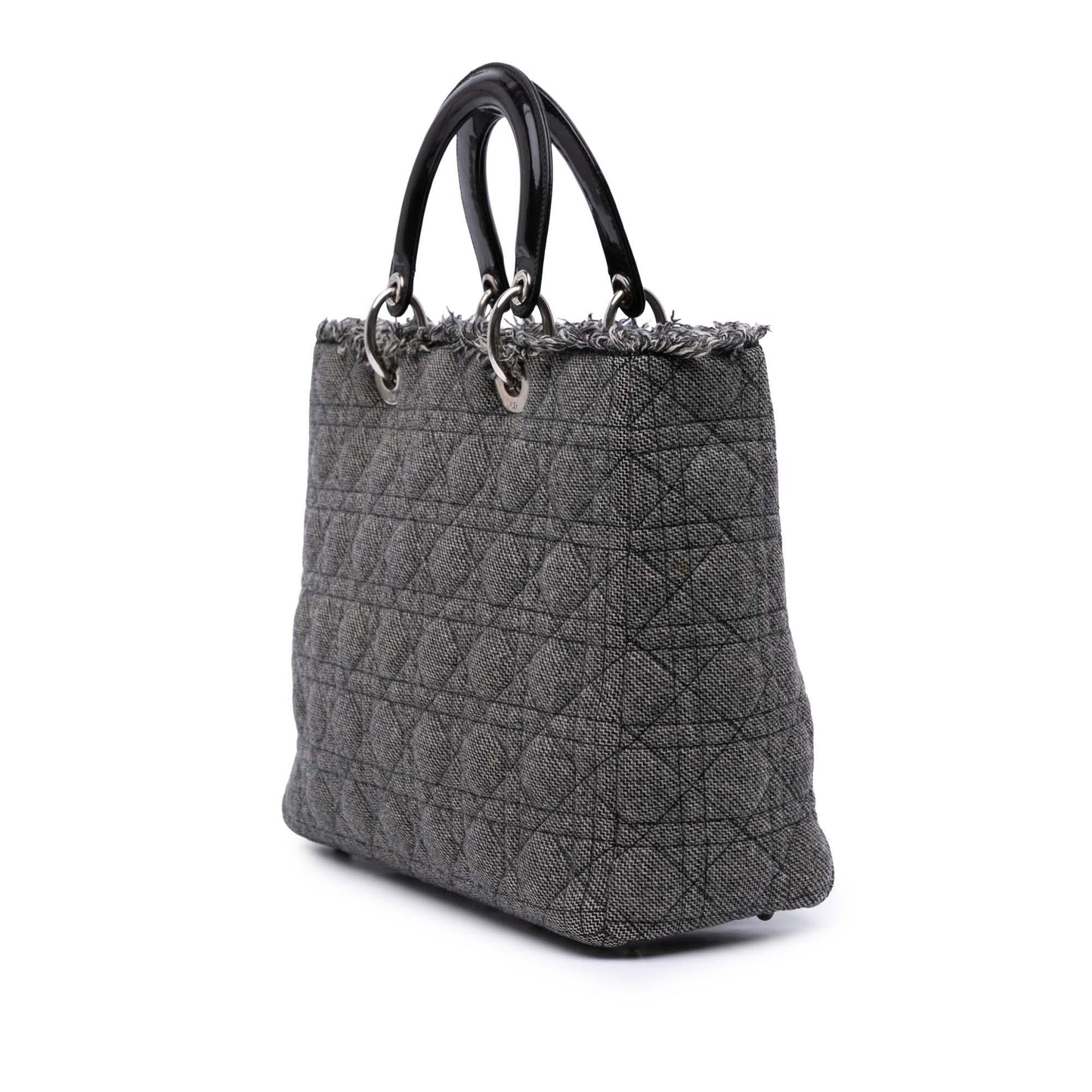 Dior Tweed Cannage Lady Satchel Bag Large Lady Dior 1