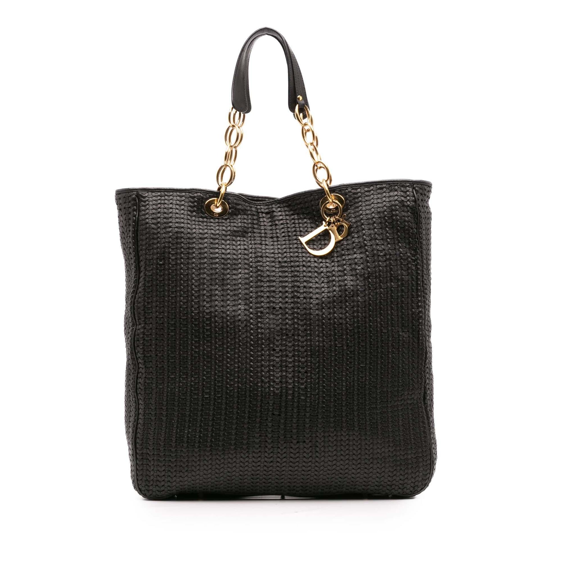 Dior Lady Soft Shopping Tote Lambskin Large Woven Tote Bag