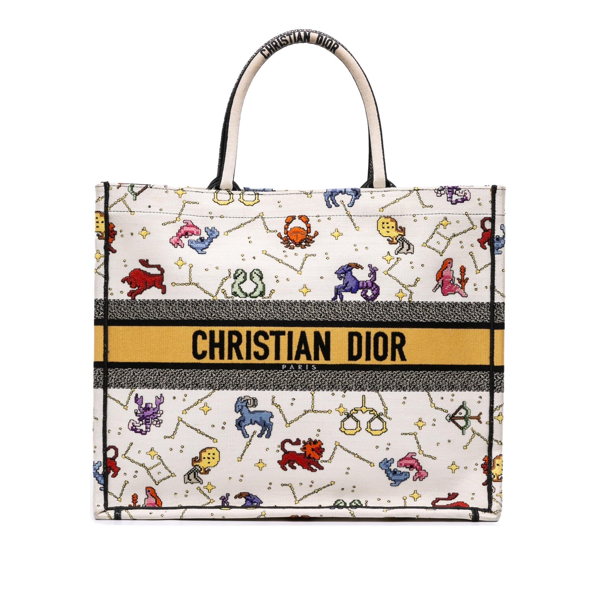 Dior Zodiac Pixel Zodiac Book Tote Large Tote Bag