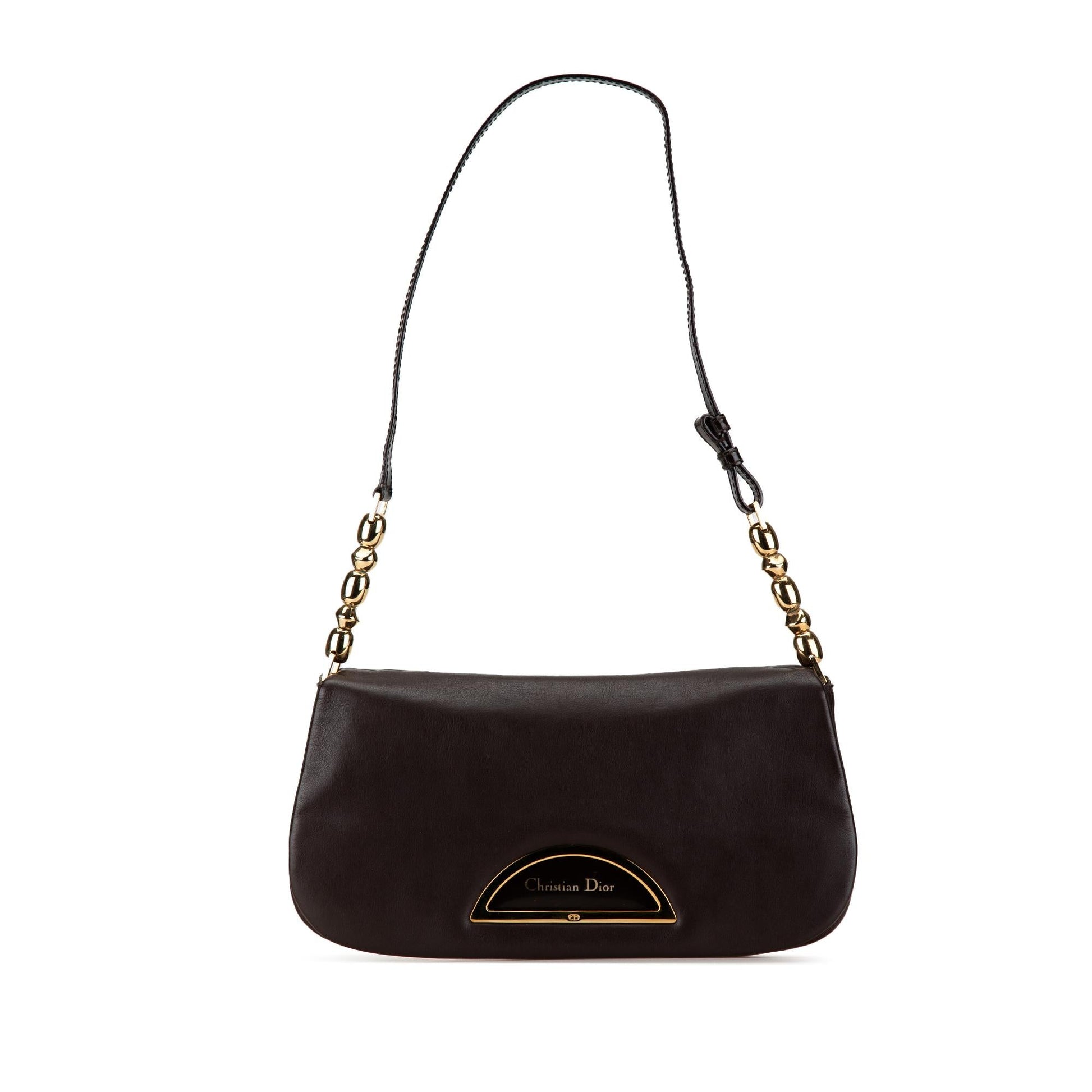 Dior Malice Shoulder Bag Shg Wclogo Leather Flap