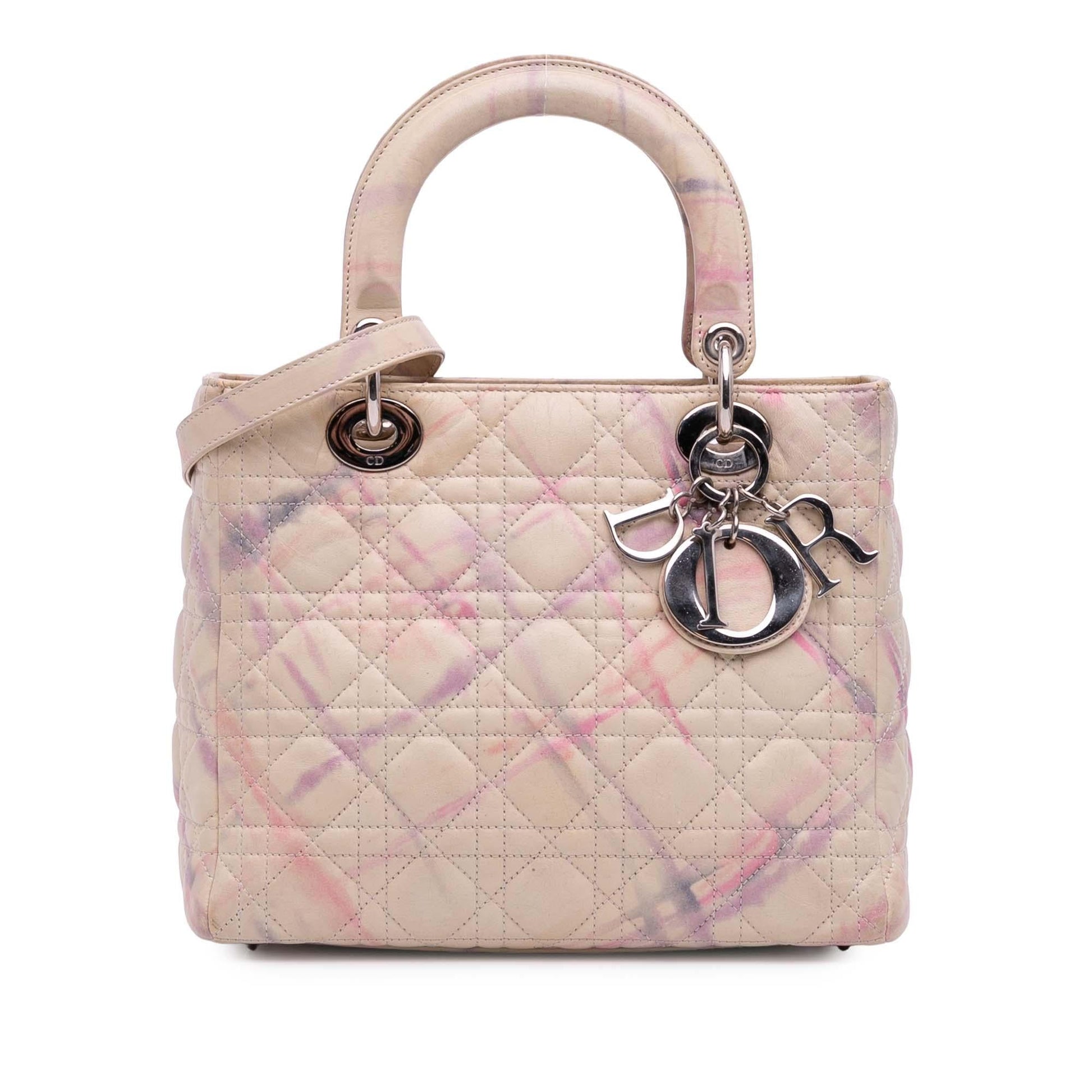 Dior Limited Edition Cannage Lady Satchel Bag Lambskin Medium