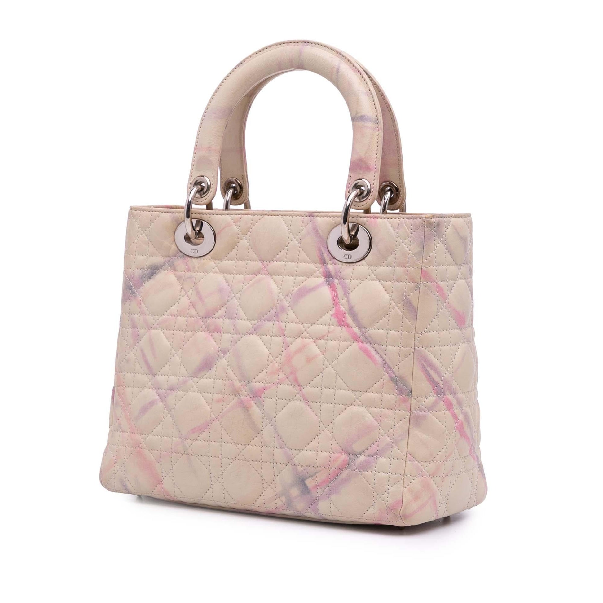 Dior Limited Edition Cannage Lady Satchel Bag Lambskin Medium