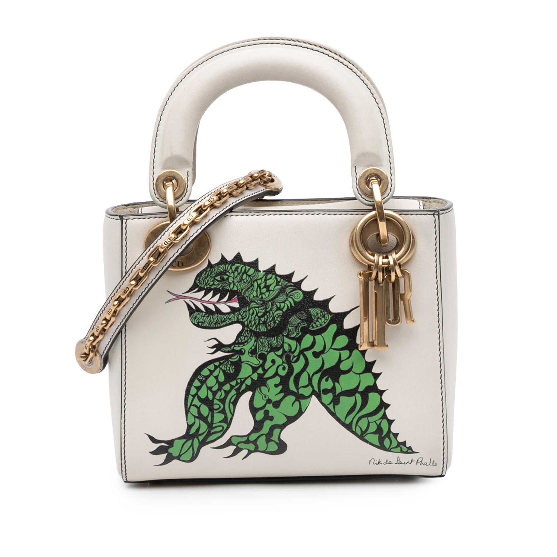 Dior Limited Edition Niki De Saint Phalle Calfskin Dragon Mini Satchel Bag Lady Dior 2