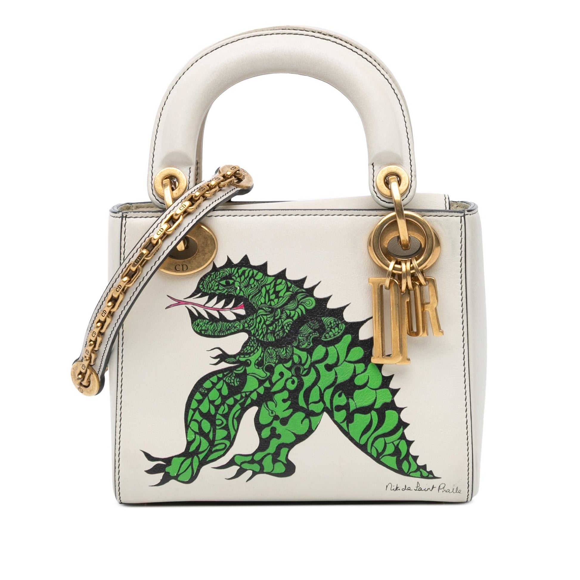 Dior Limited Edition Niki De Saint Phalle Calfskin Dragon Mini Satchel Bag Lady Dior 3