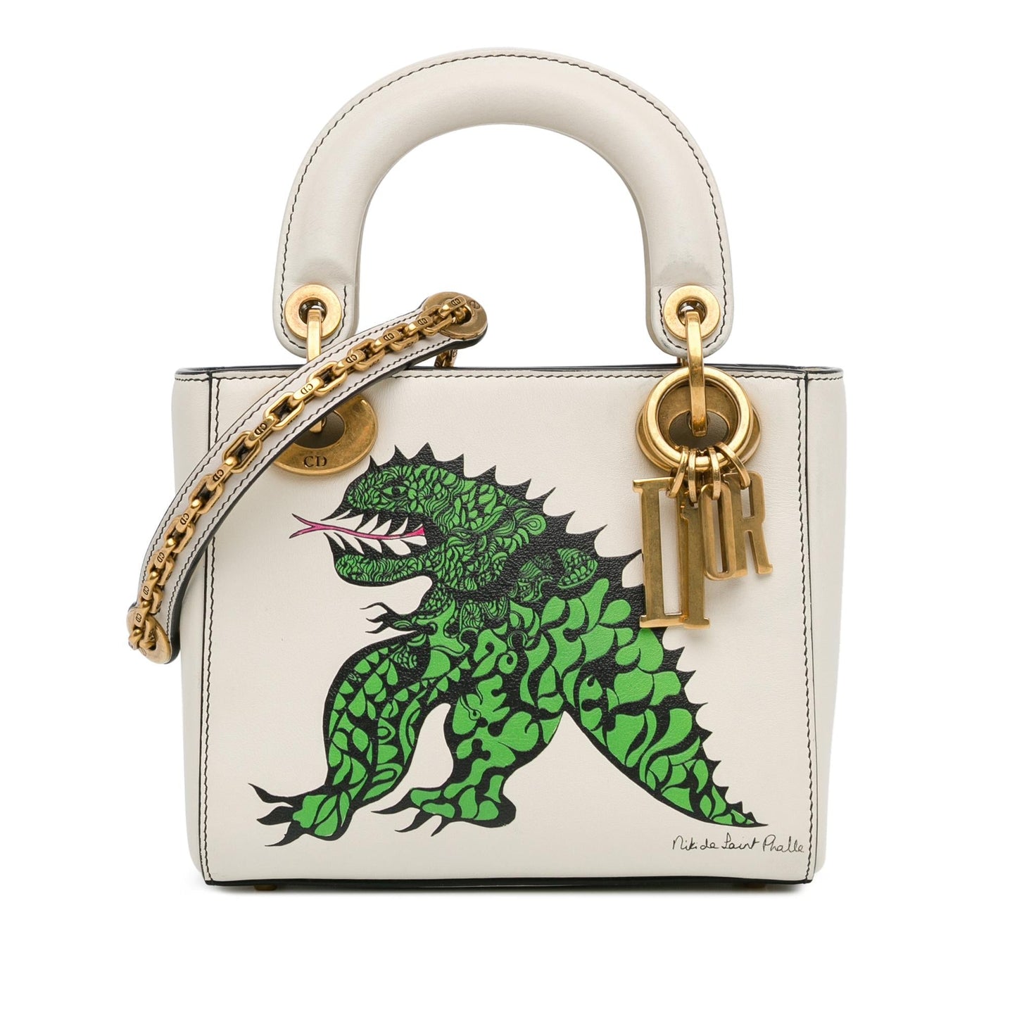 Dior Limited Edition Niki De Saint Phalle Dragon Calfskin Mini Satchel Bag