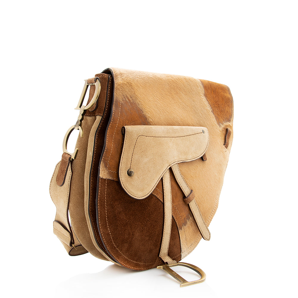 Dior Limited Edition Pony Hair Saddle Bag Shf Suede Shoulder Bag