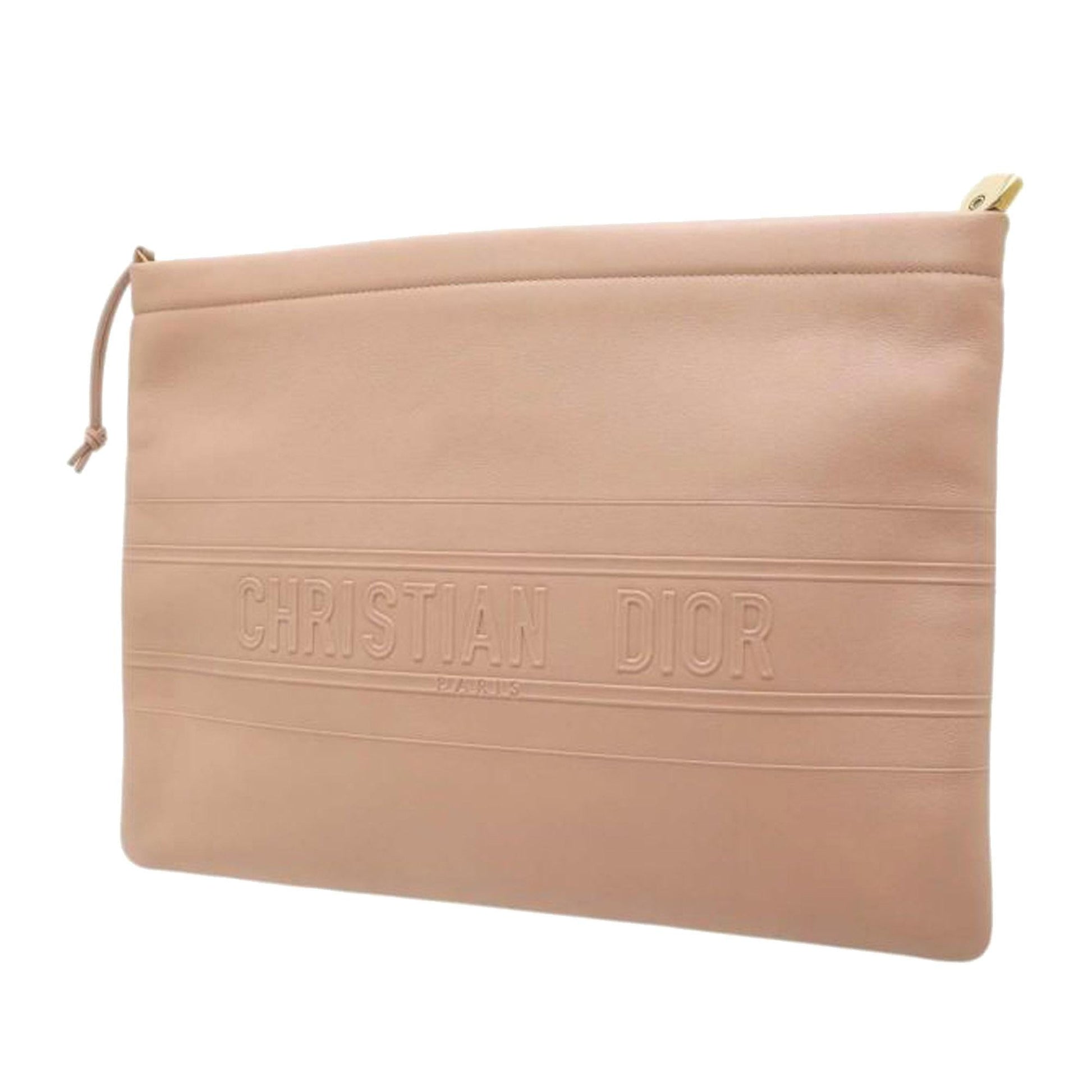 Dior Clutch Shg Leather Logo Clutch Bag