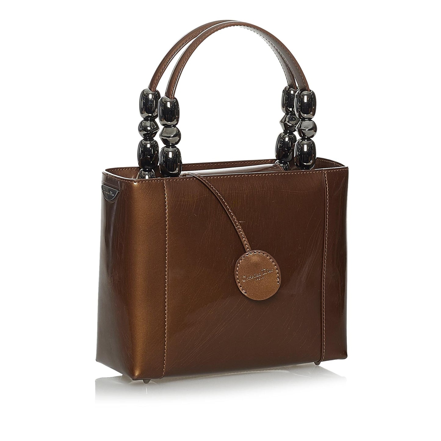 Dior Malice Handbag Shg Leather Patent Satchel Bag