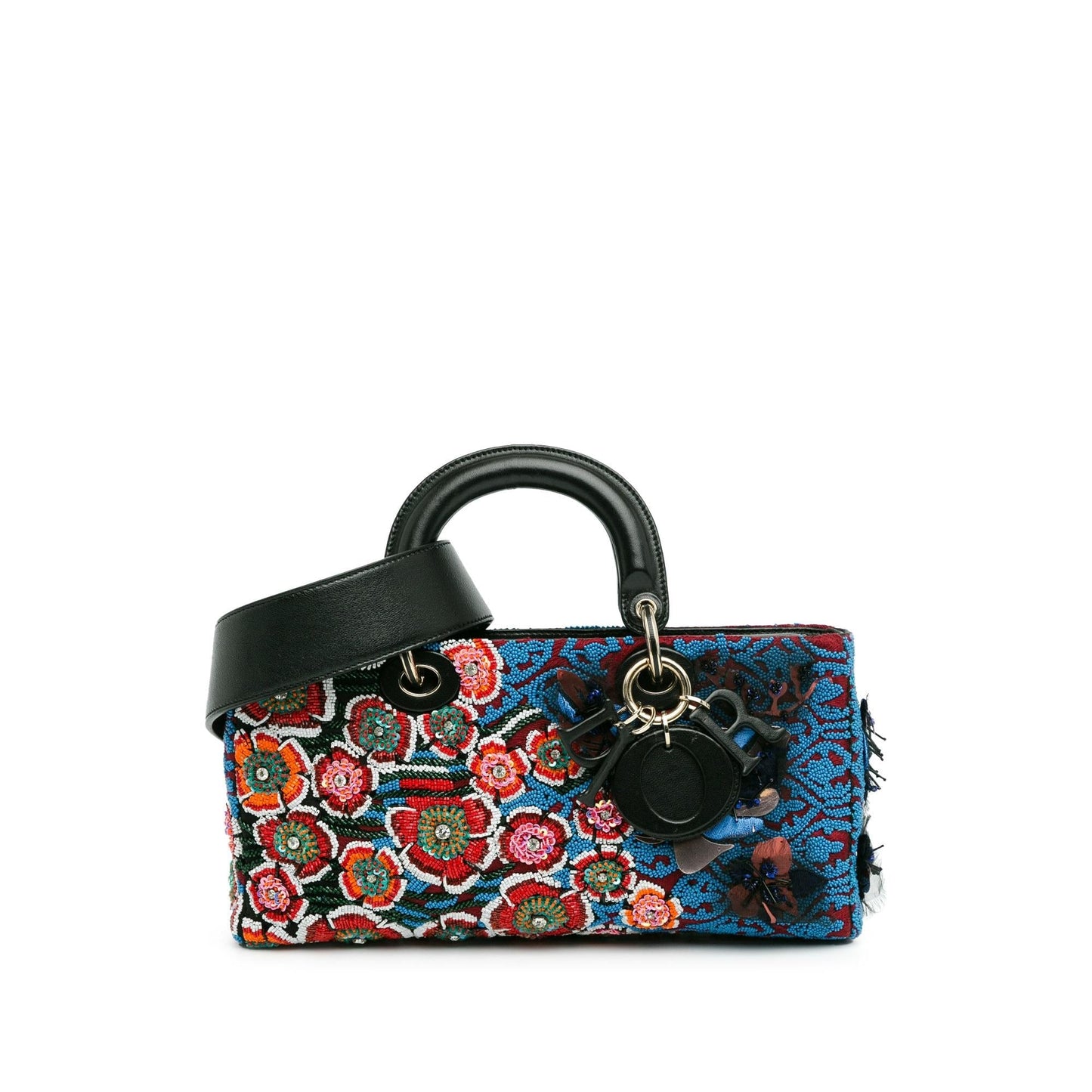 Dior Beaded Ribbon Floral Lady Joy Satchel Bag Medium Embroidered D Joy 1
