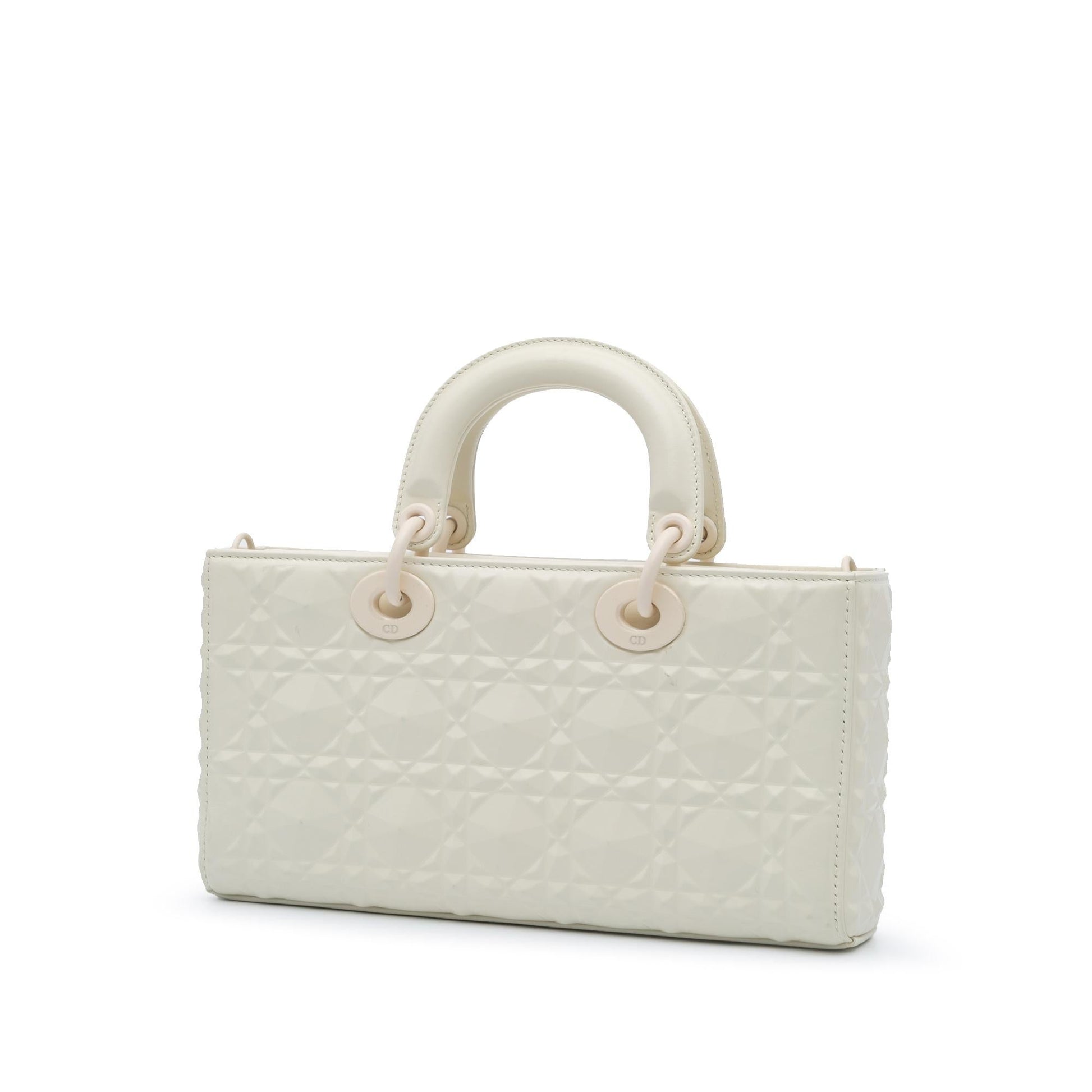 Dior Calfskin Cannage Diamond Lady Joy Satchel Bag Medium