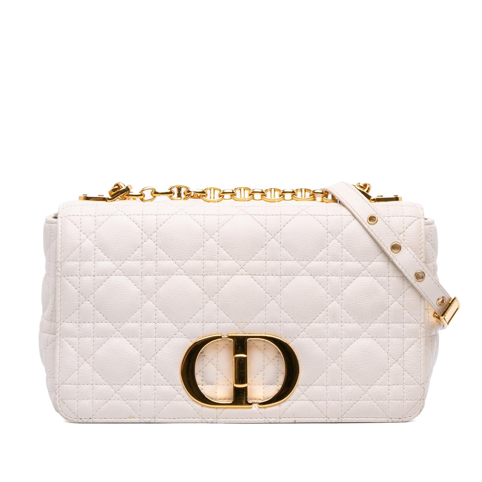 Dior Calfskin Cannage Supple Caro Bag Medium Crossbody Bag