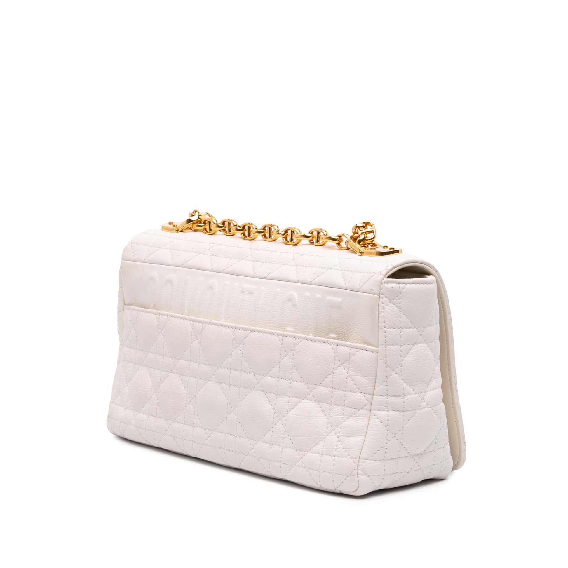 Dior Calfskin Cannage Supple Caro Bag Medium Crossbody Bag