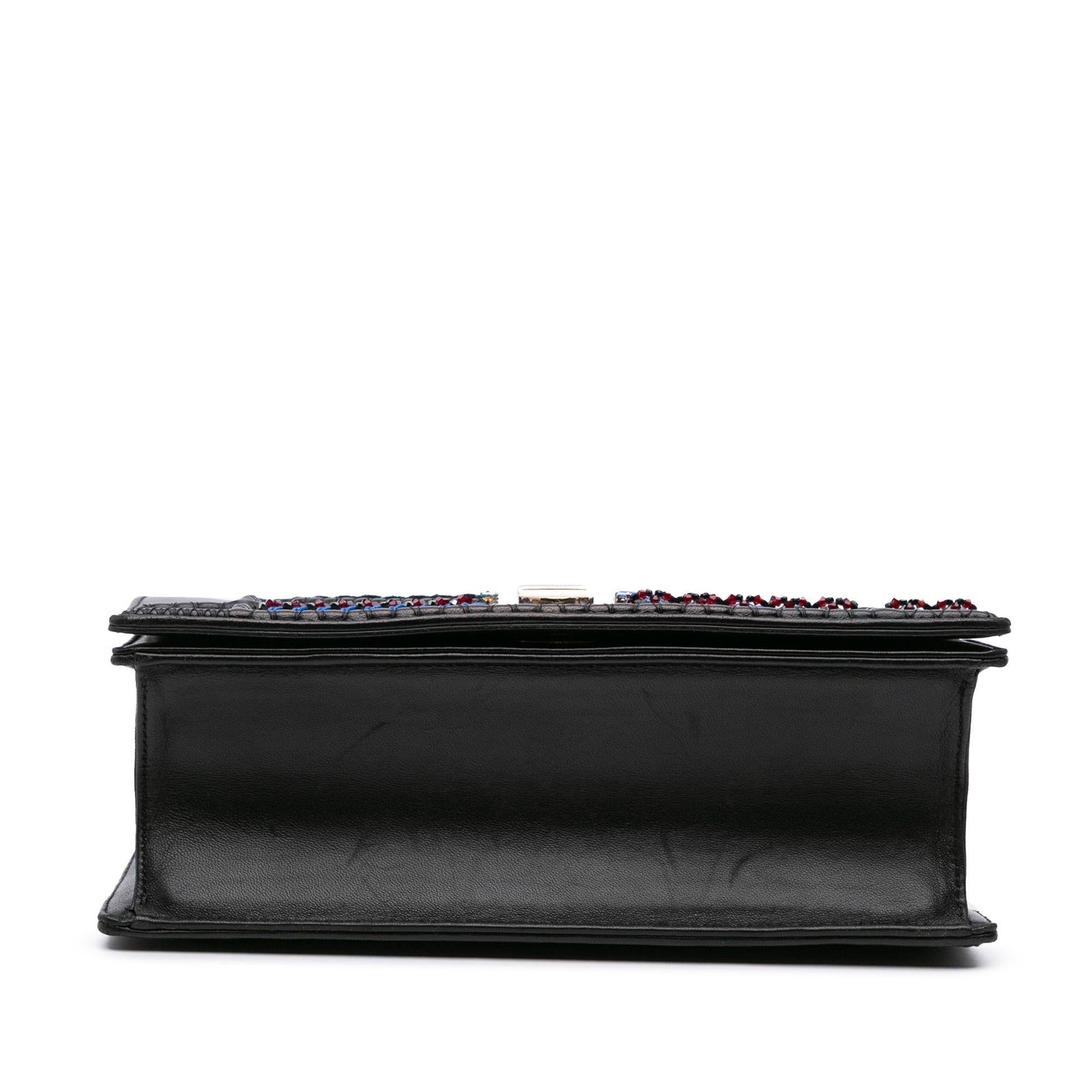 Dior Calfskin Crystal ama Crossbody Bag Medium Embroidered Flap Diorama Flap 1