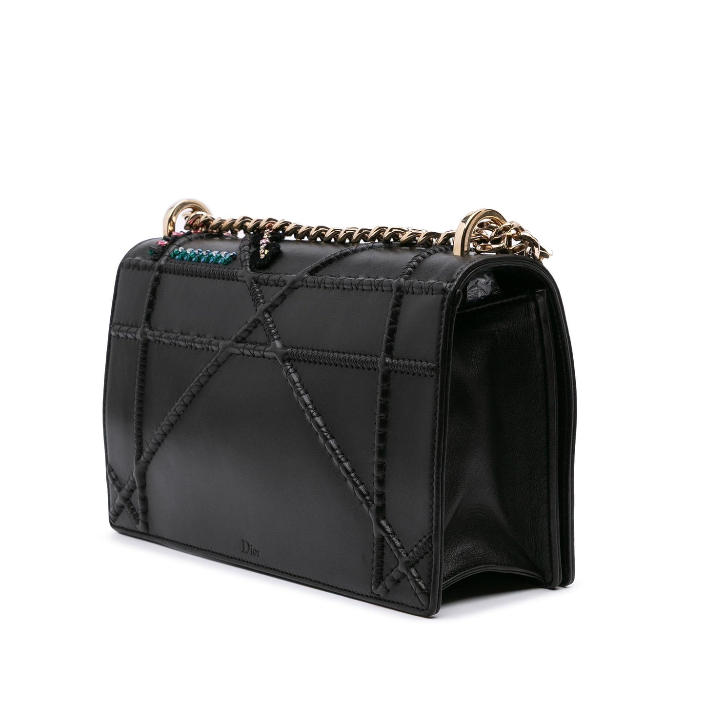 Dior Calfskin Crystal ama Crossbody Bag Medium Embroidered Flap Diorama Flap 1