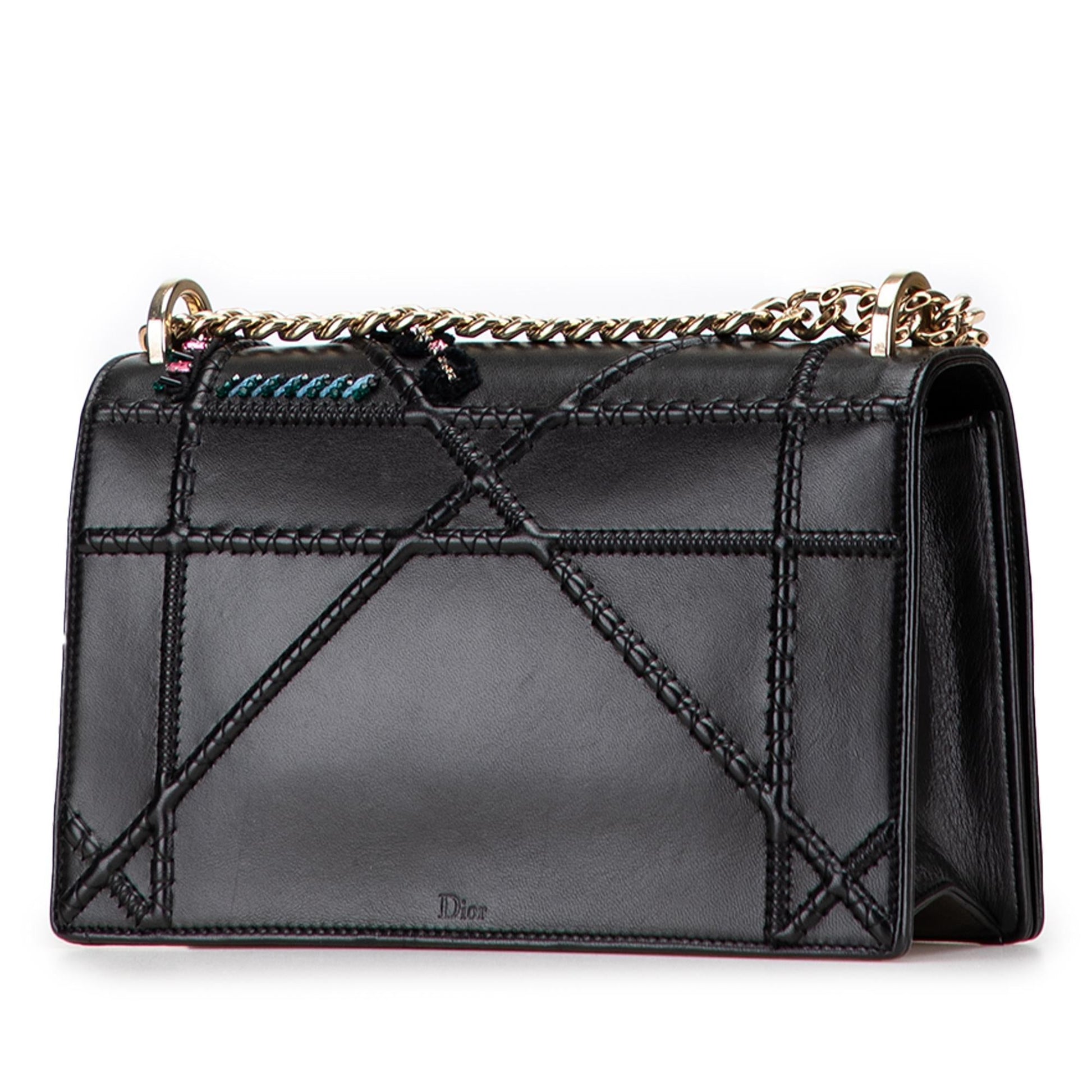 Dior Calfskin Crystal ama Crossbody Bag Medium Embroidered Flap Diorama Flap 2