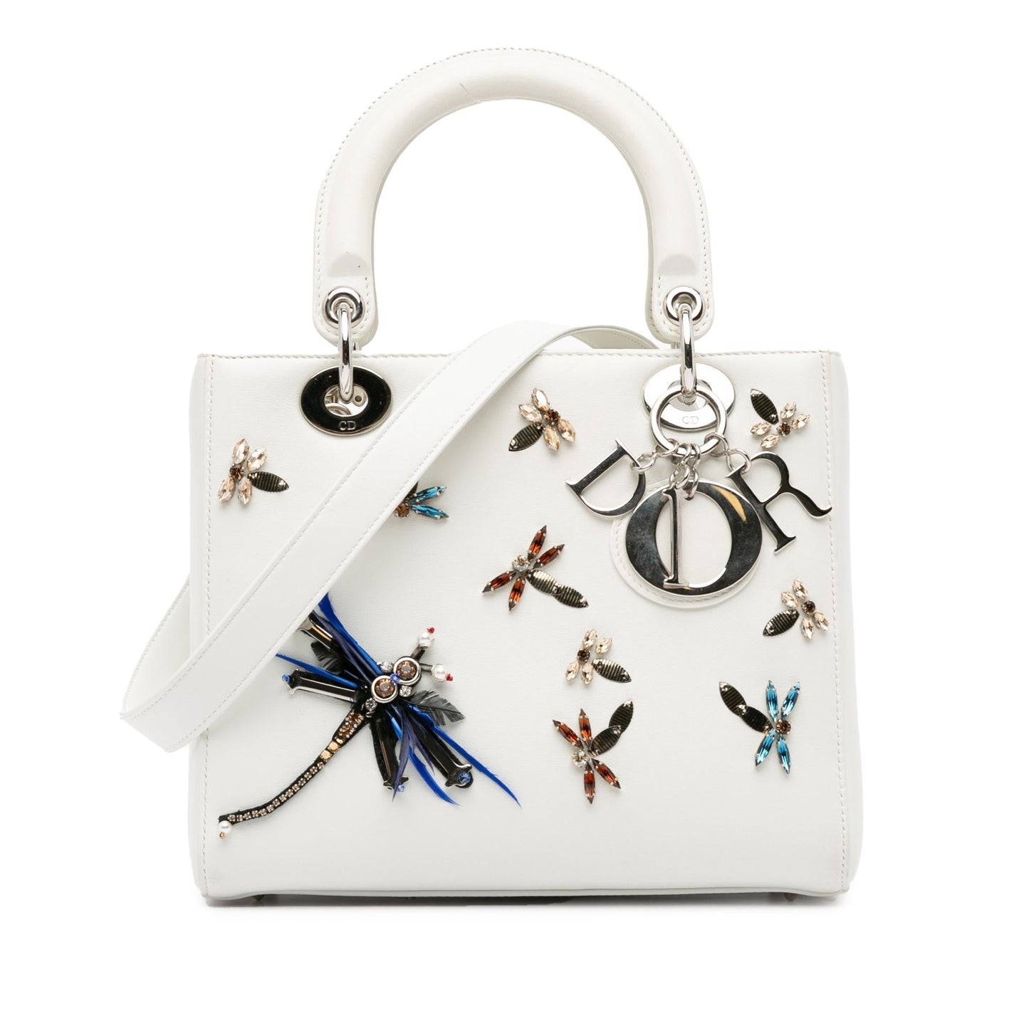 Dior Calfskin Dragonfly Embellished Lady Shg Xvlop4 Satchel Bag Medium