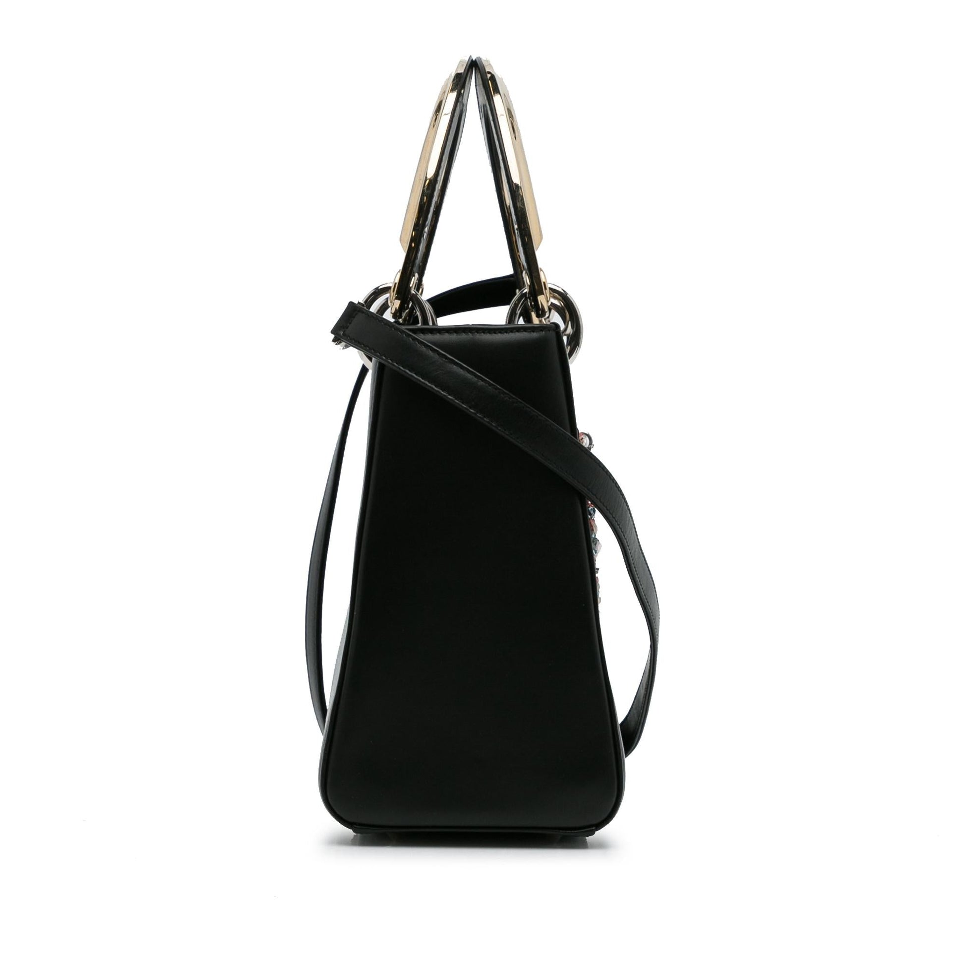 Dior Calfskin Patch Embellished Lady Shg Yrhinp Satchel Bag Medium