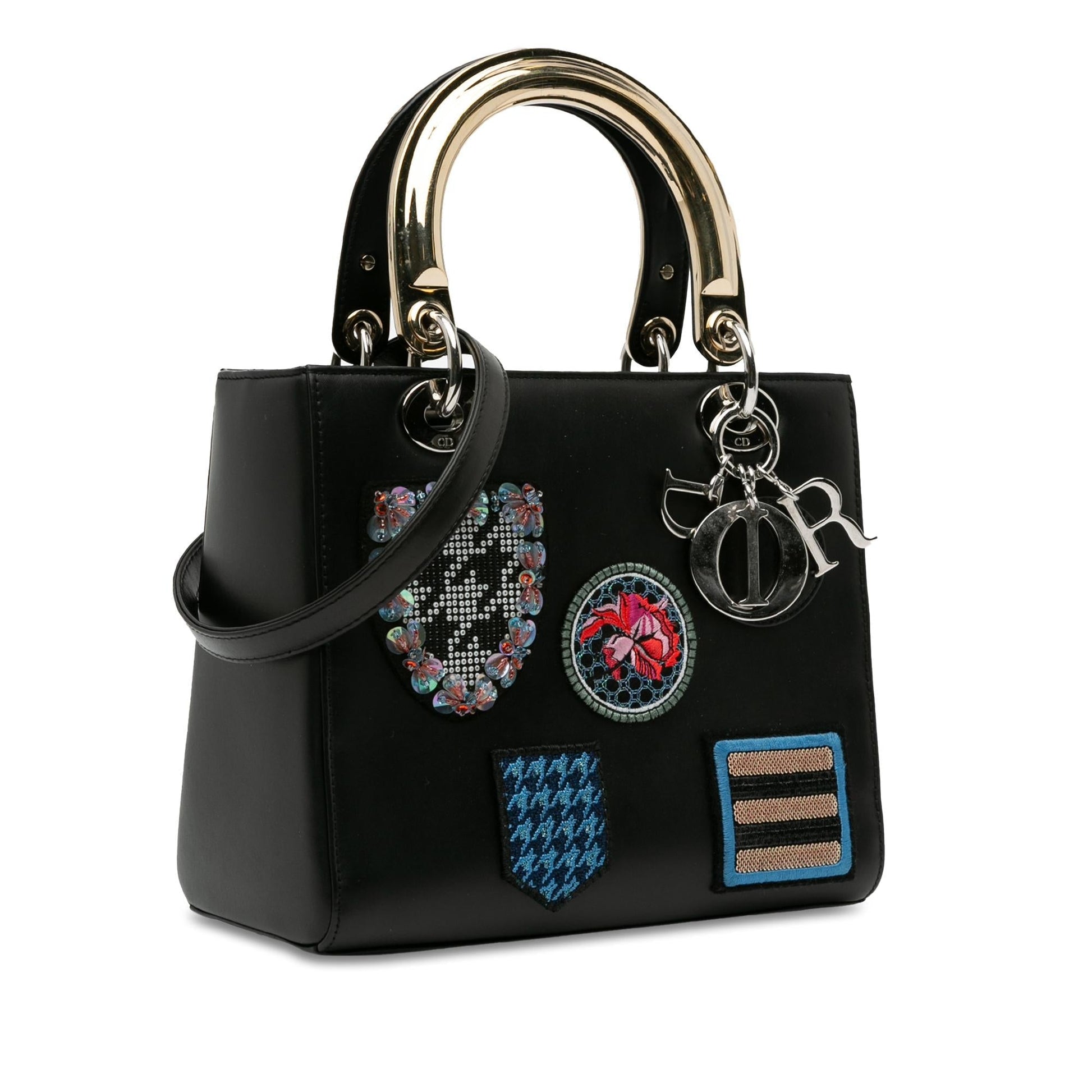 Dior Calfskin Patch Embellished Lady Shg Gqmxkc Satchel Bag Medium