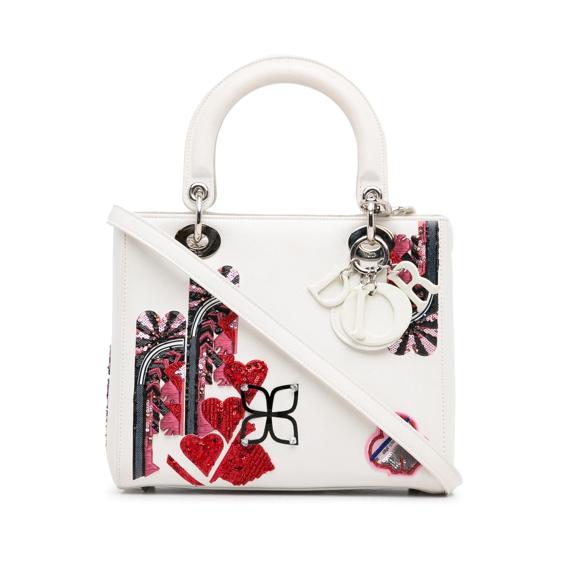 Dior Calfskin Sequin Embellished Lady Shg T5Mrs0 Satchel Bag Medium