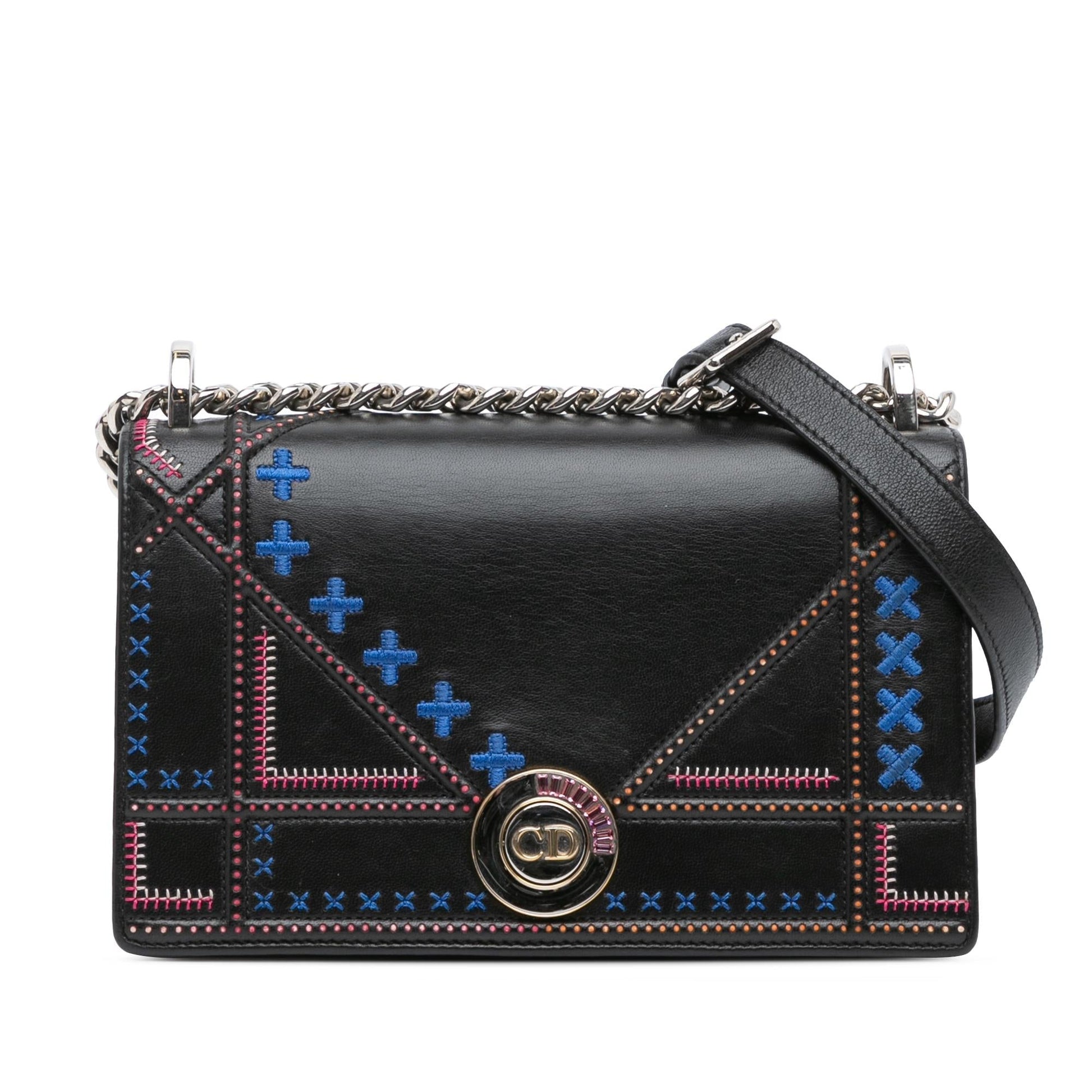 Dior Calfskin Stitch ama Crossbody Bag Medium Flap