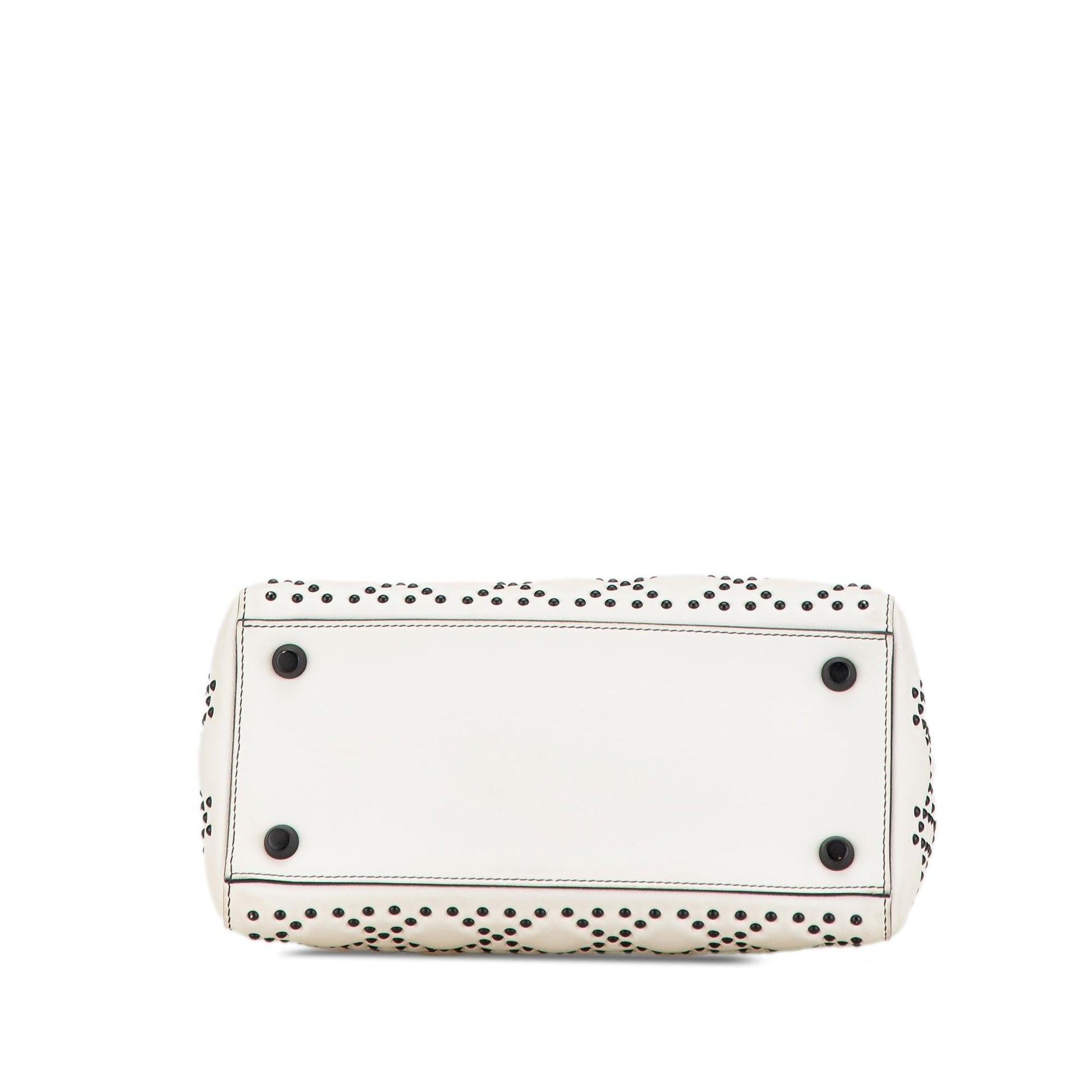 Dior Calfskin Studded Lady Satchel Bag Medium
