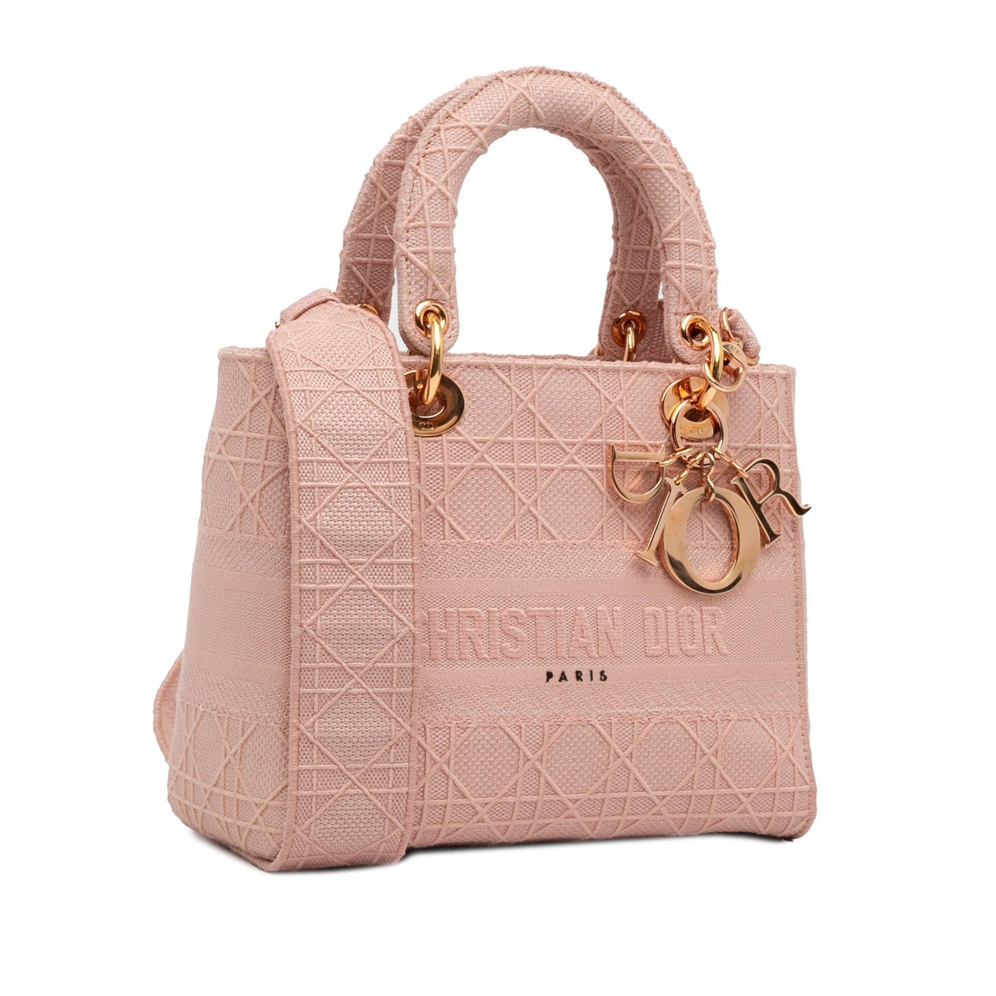 Dior Cannage Lady Lite Shg Gvszej Satchel Bag Medium