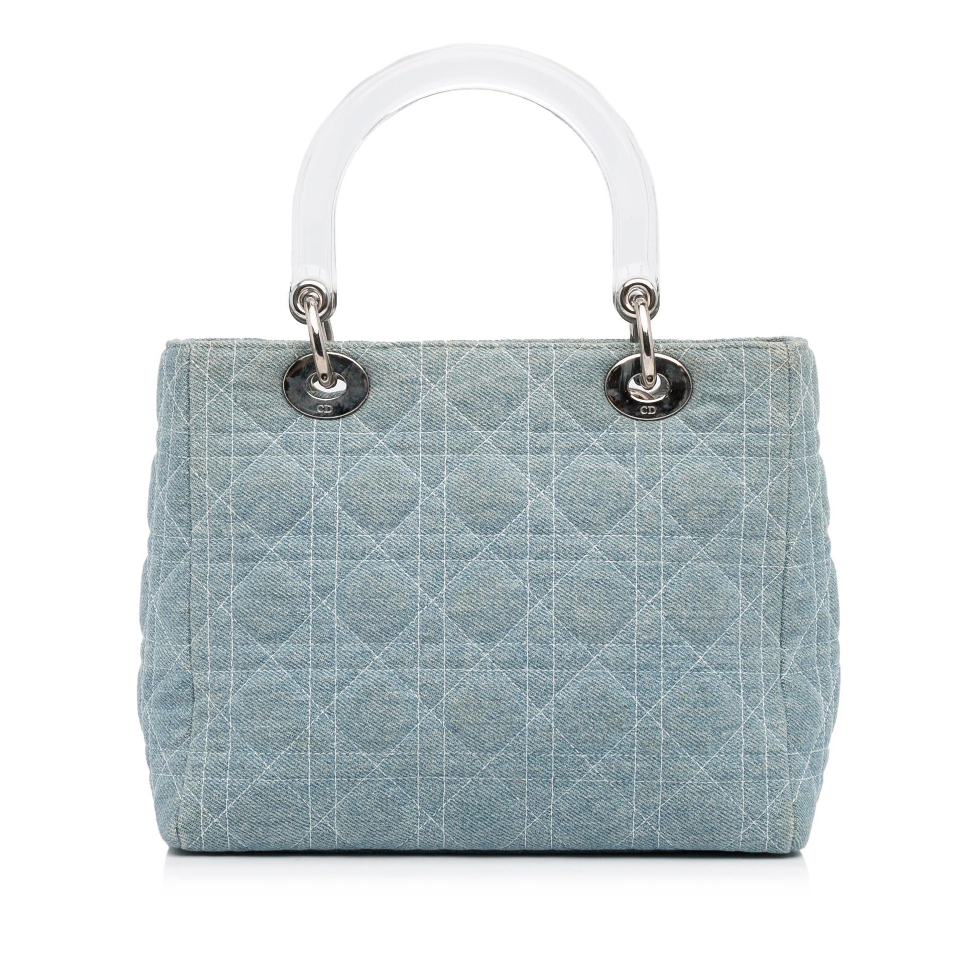 Dior Cannage Lady Satchel Shg Jt3Xx6 Denim Medium Satchel Bag