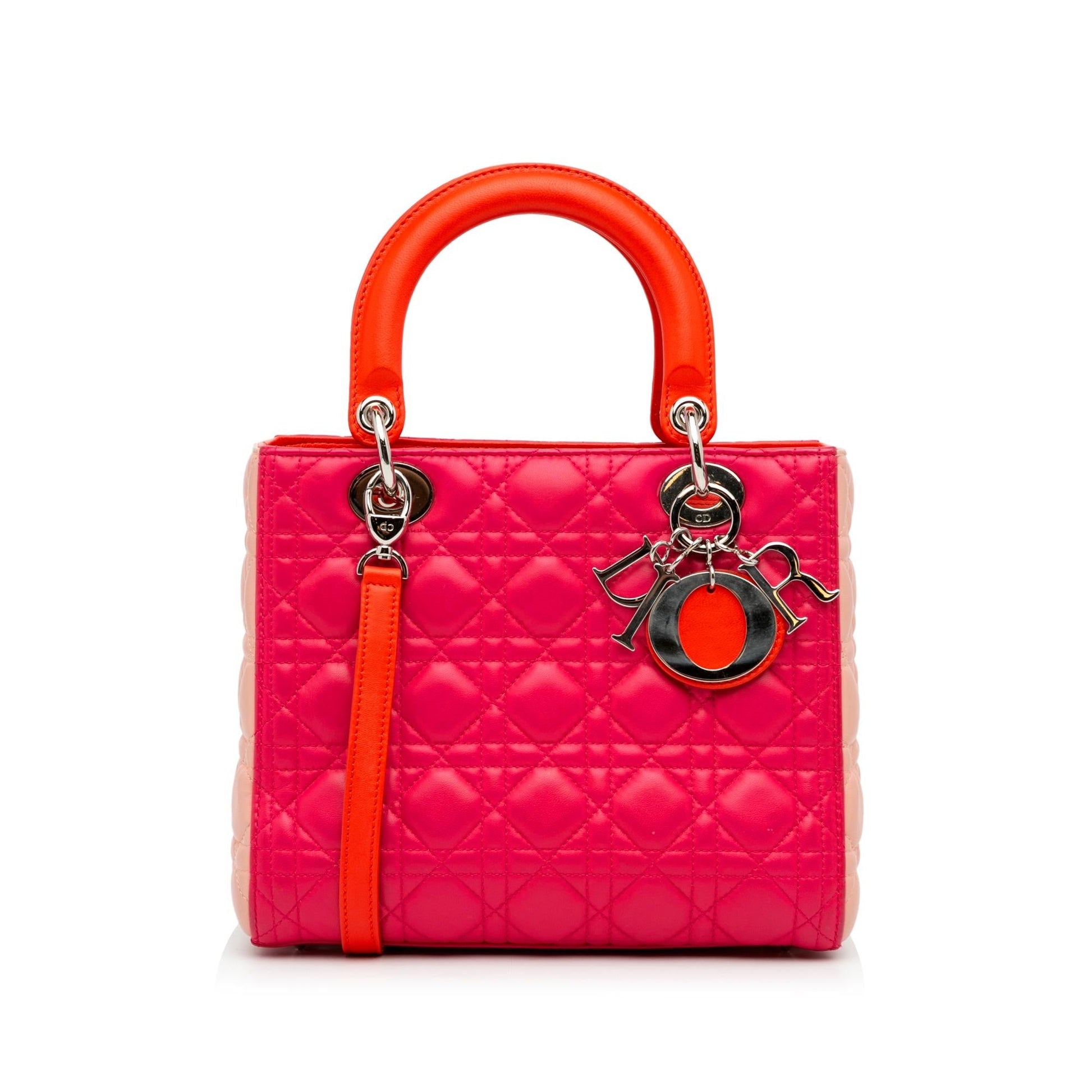 Dior Cannage Lady Tricolor Shg Qn9Tfz Satchel Bag Medium