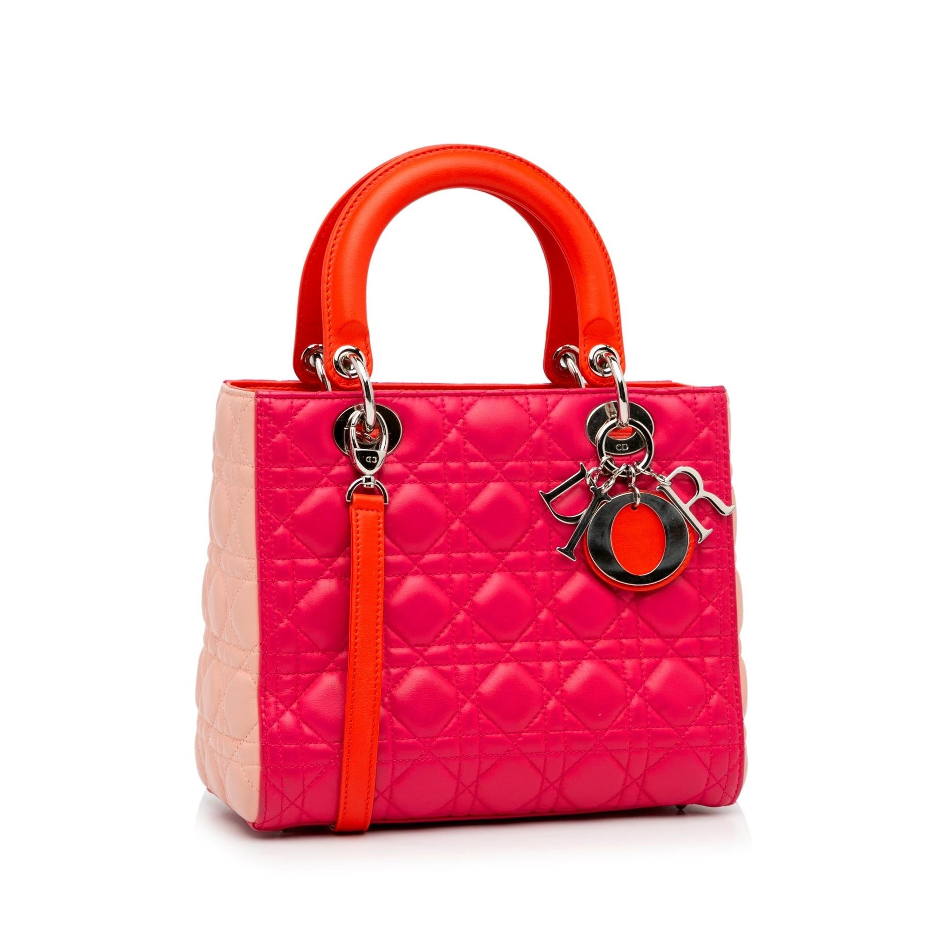 Dior Cannage Lady Tricolor Shg Qn9Tfz Satchel Bag Medium