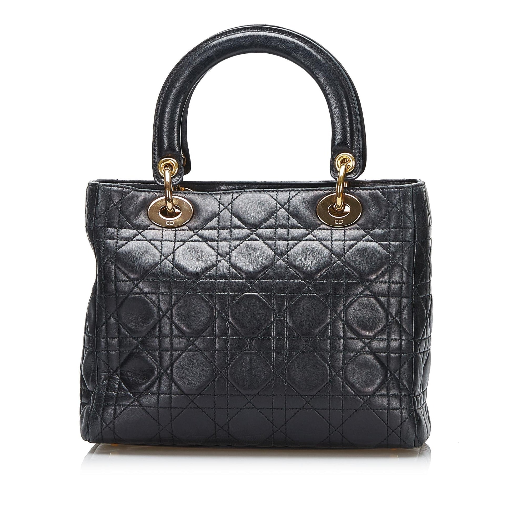 Dior Cannage Lady Shg Llvfrf Satchel Bag Medium