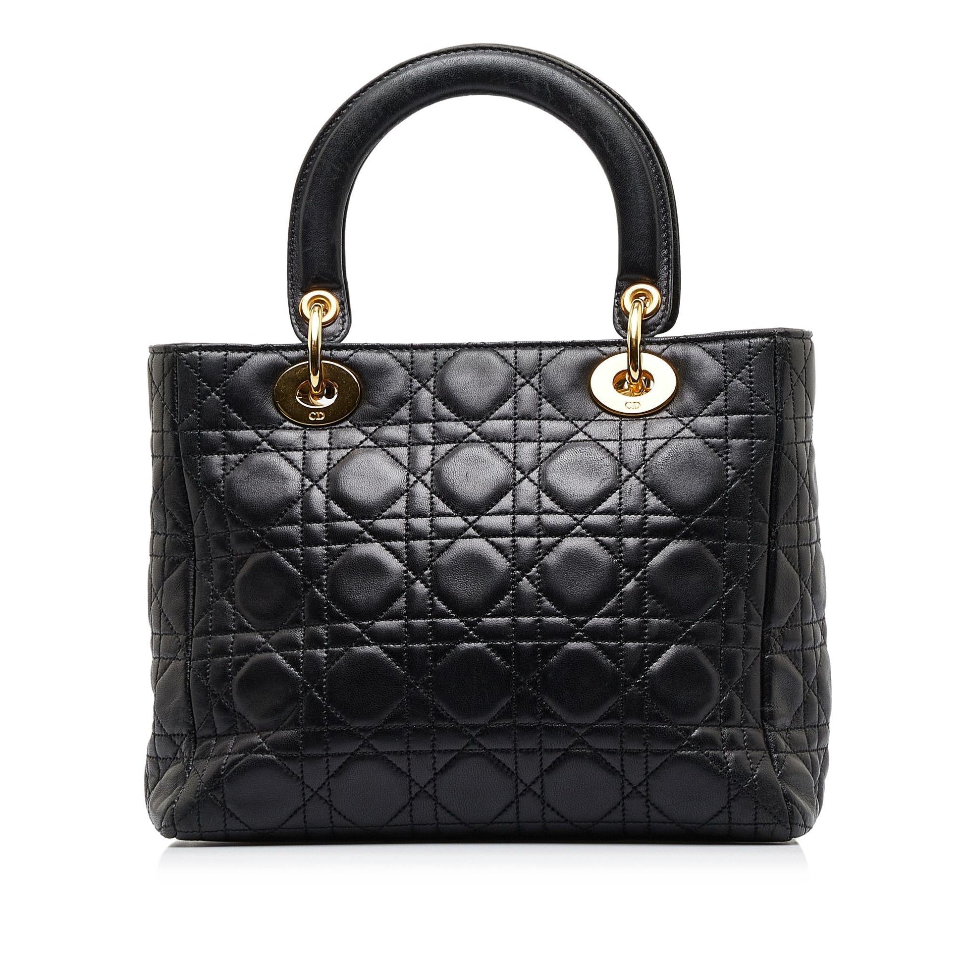 Dior Cannage Lady Shg Cwfkc0 Satchel Bag Lambskin Medium