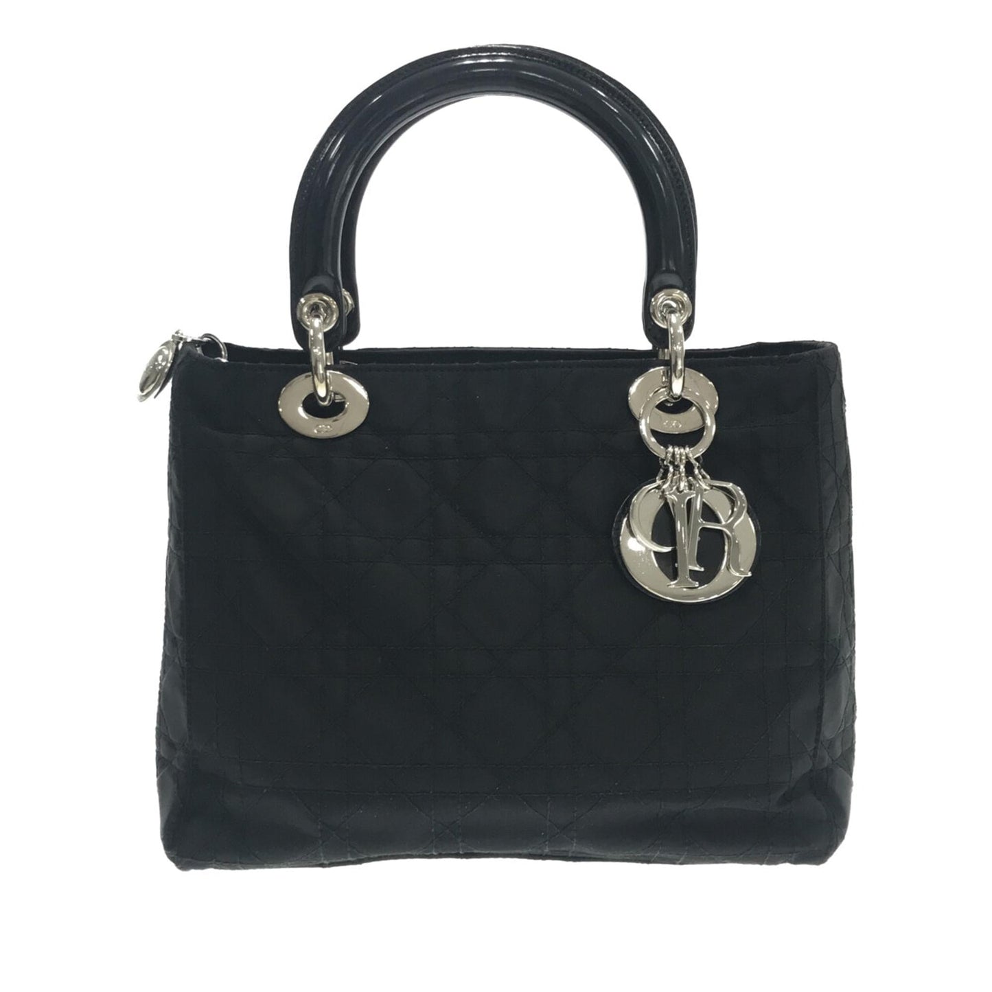 Dior Cannage Lady Shg 8Juasn Satchel Bag Nylon Medium