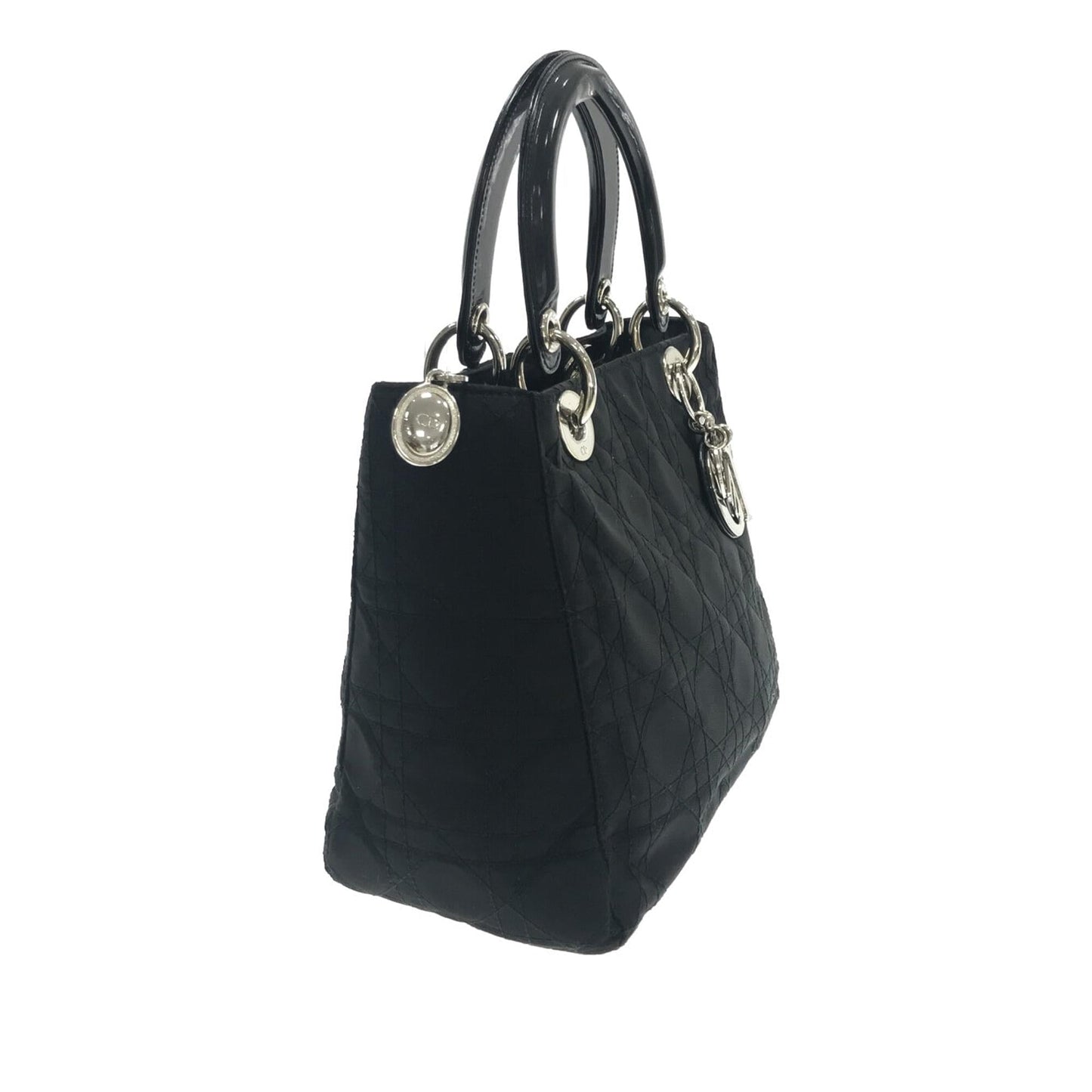 Dior Cannage Lady Shg 8Juasn Satchel Bag Nylon Medium