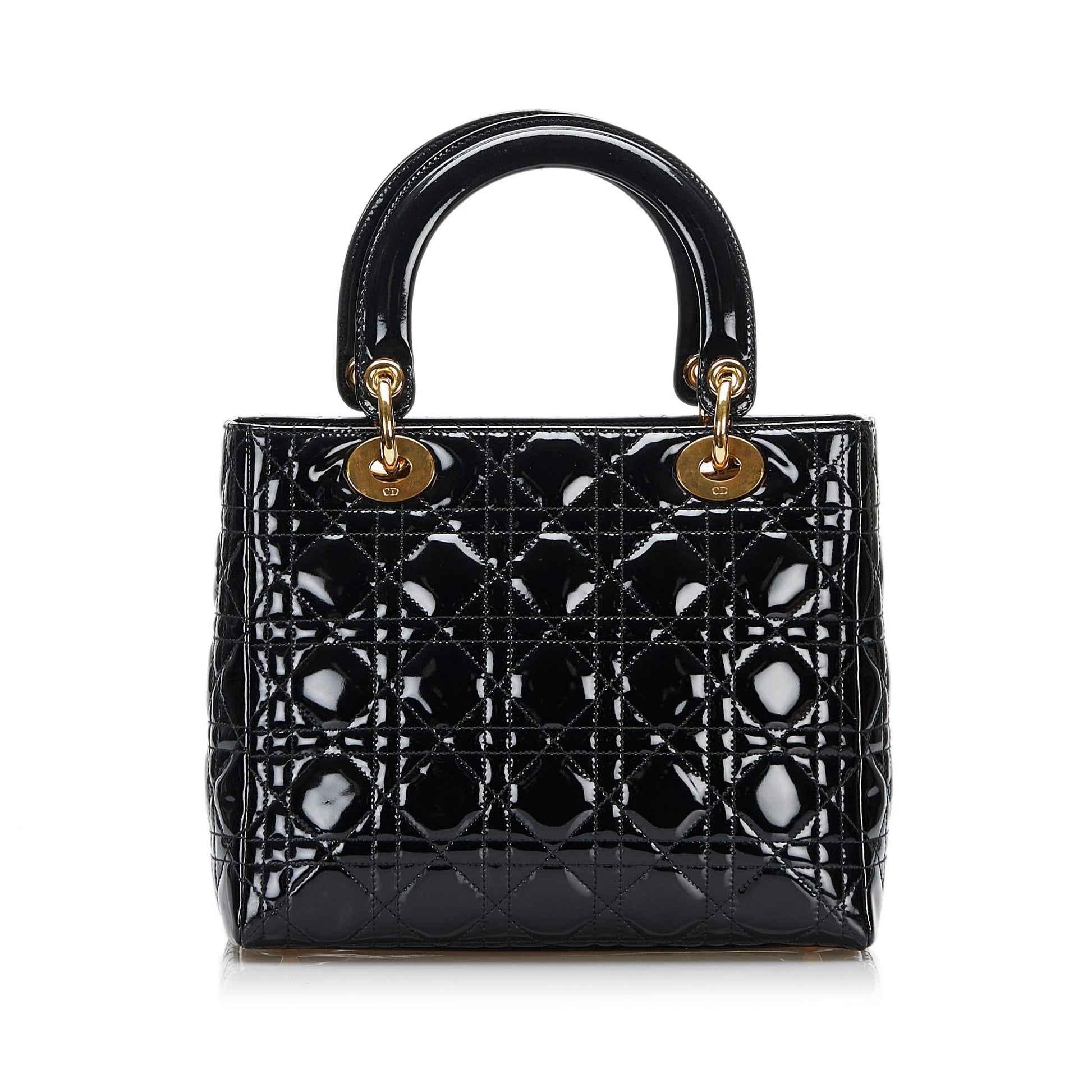 Dior Cannage Lady Shg 5Ve5Rj Satchel Bag Patent Medium
