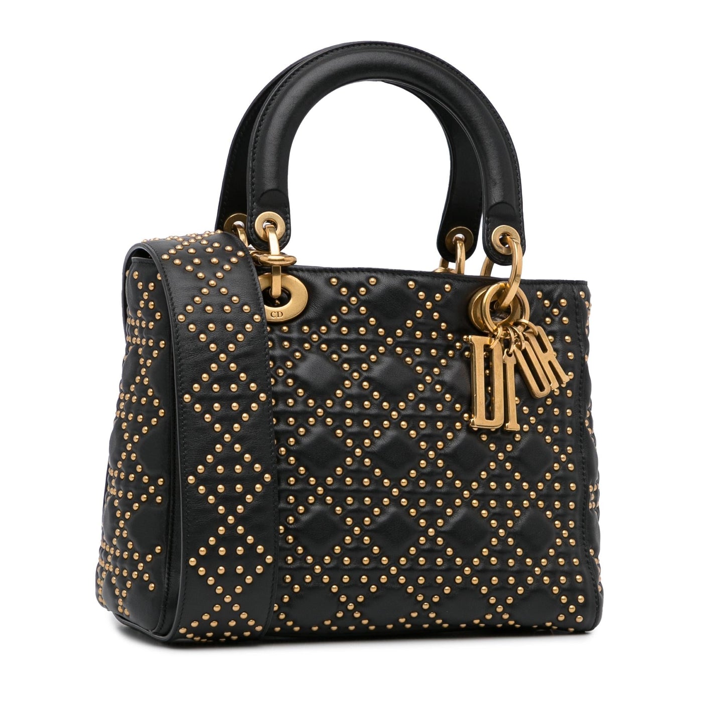 Dior Cannage Supple Lady Studded Shg 3Bdemz Satchel Bag Medium