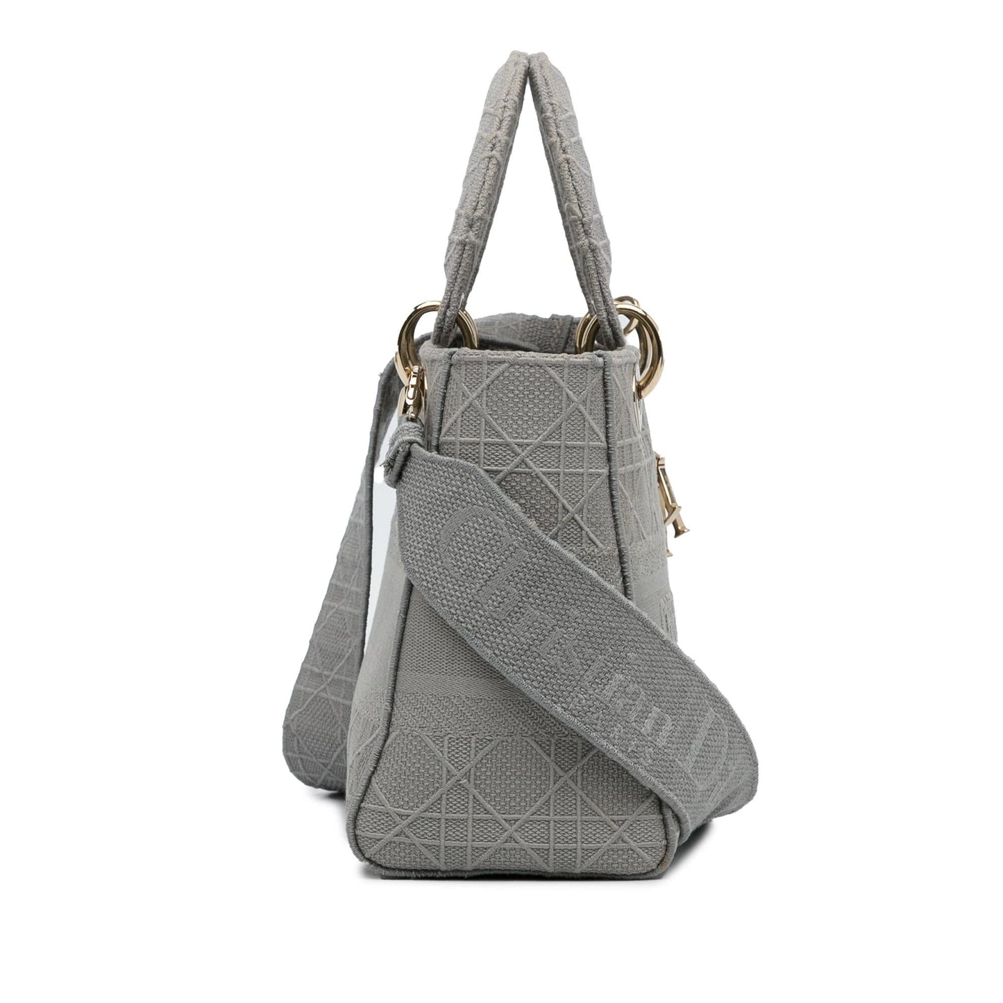 Dior Cannage Lady Lite Satchel Bag Canvas Medium D Lite 1