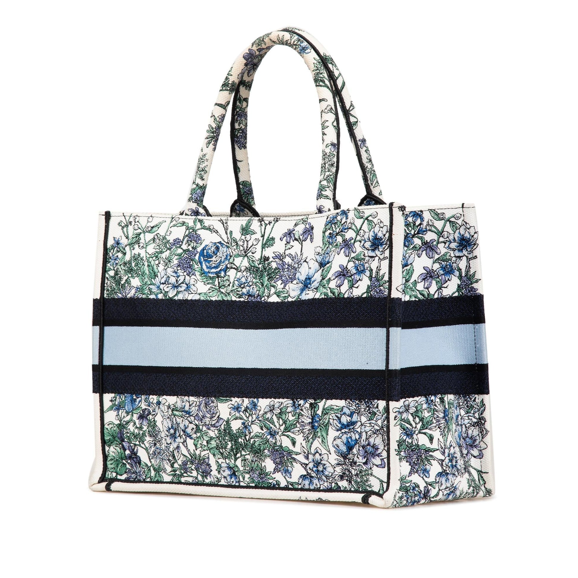 Dior Flowers Book Tote Canvas Medium Embroidered Tote Bag