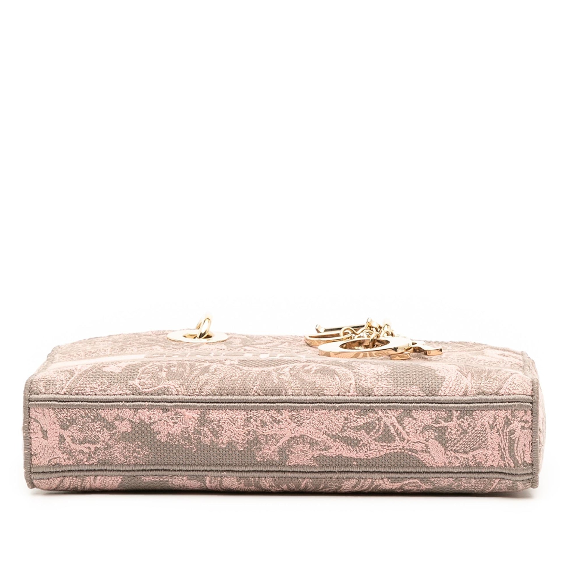 Dior Toile De Jouy Lady Joy Satchel Canvas Medium Embroidered Satchel Bag
