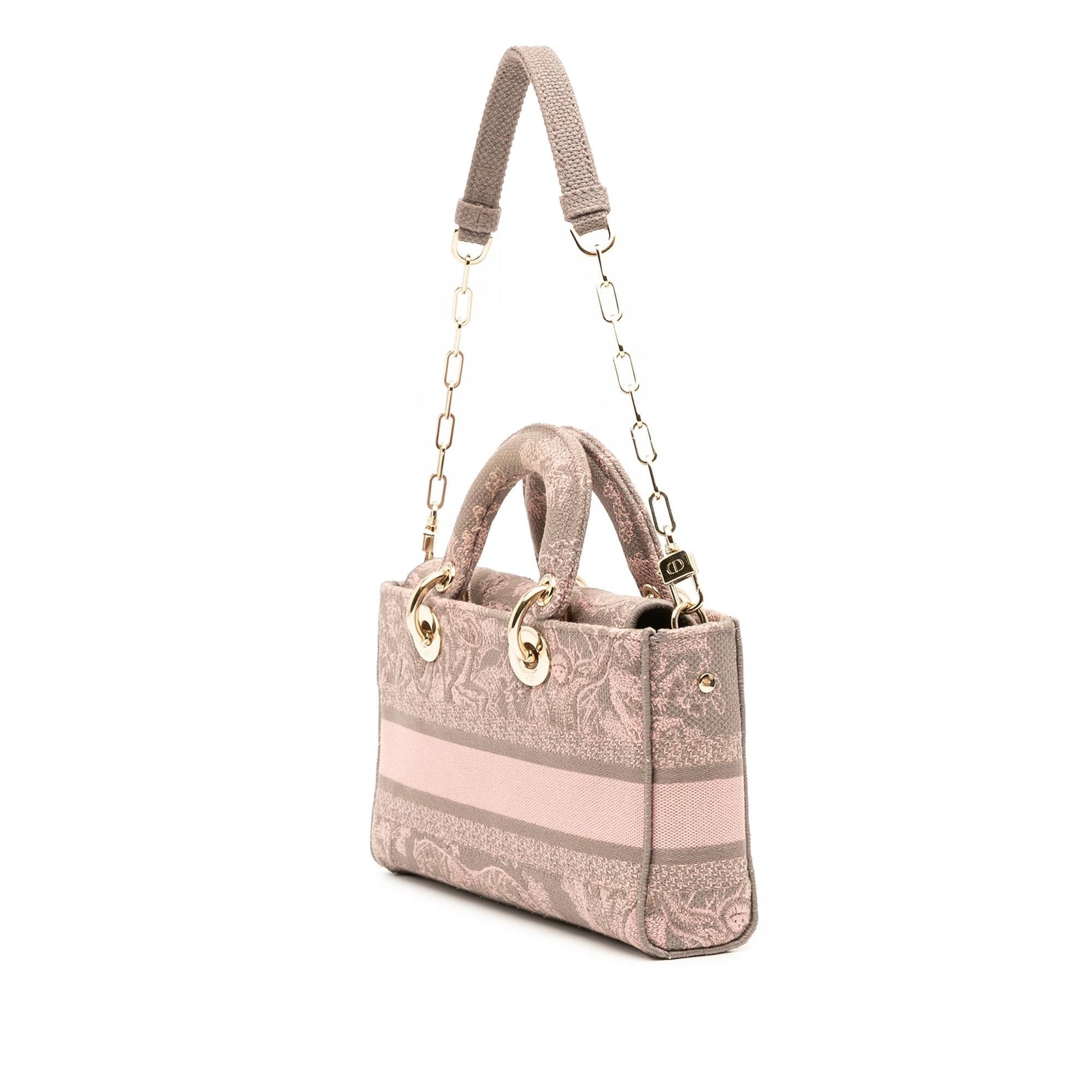 Dior Toile De Jouy Lady Joy Satchel Canvas Medium Embroidered Satchel Bag