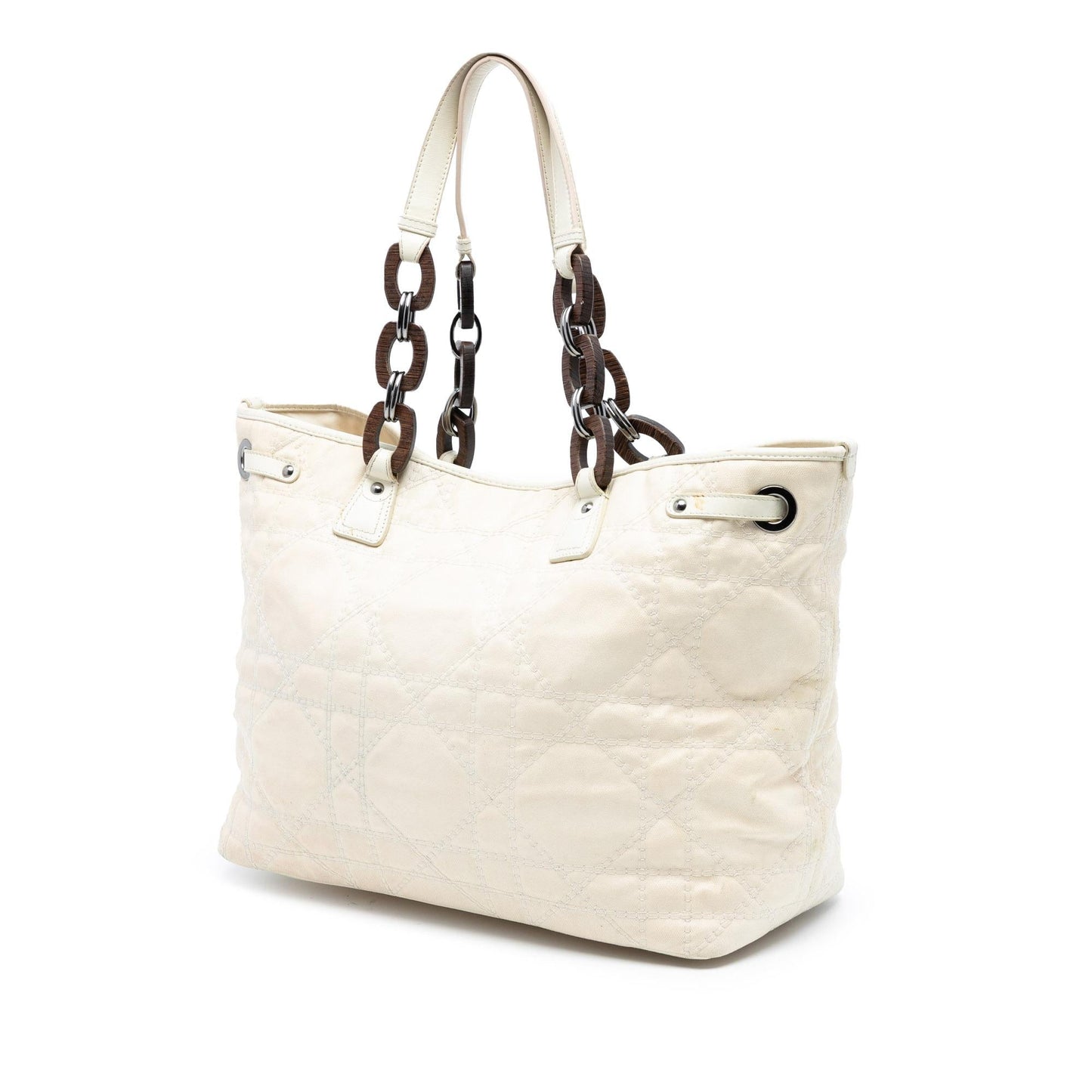 Dior Coated Cannage Panarea Tote Canvas Medium Tote Bag
