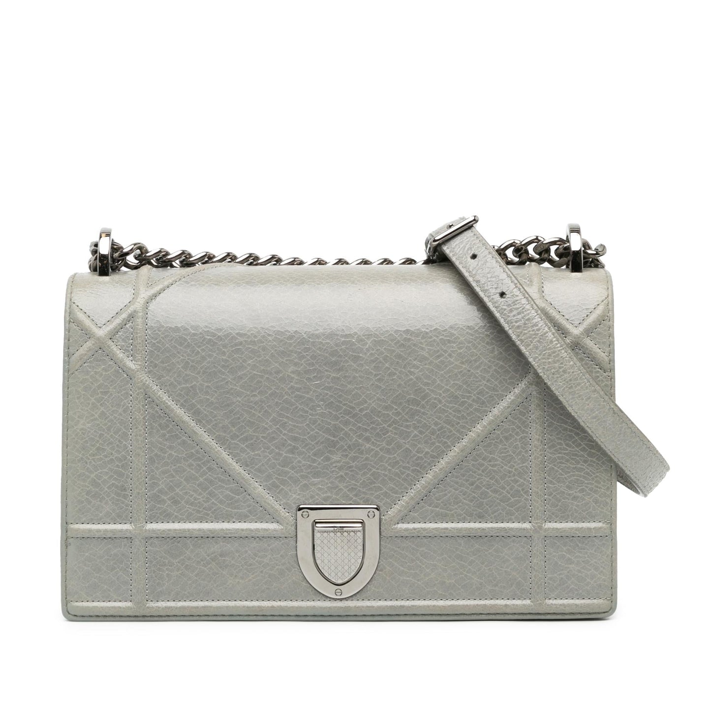 Dior Crackled Deerskin ama Shg Eiyab5 Crossbody Bag Medium Flap