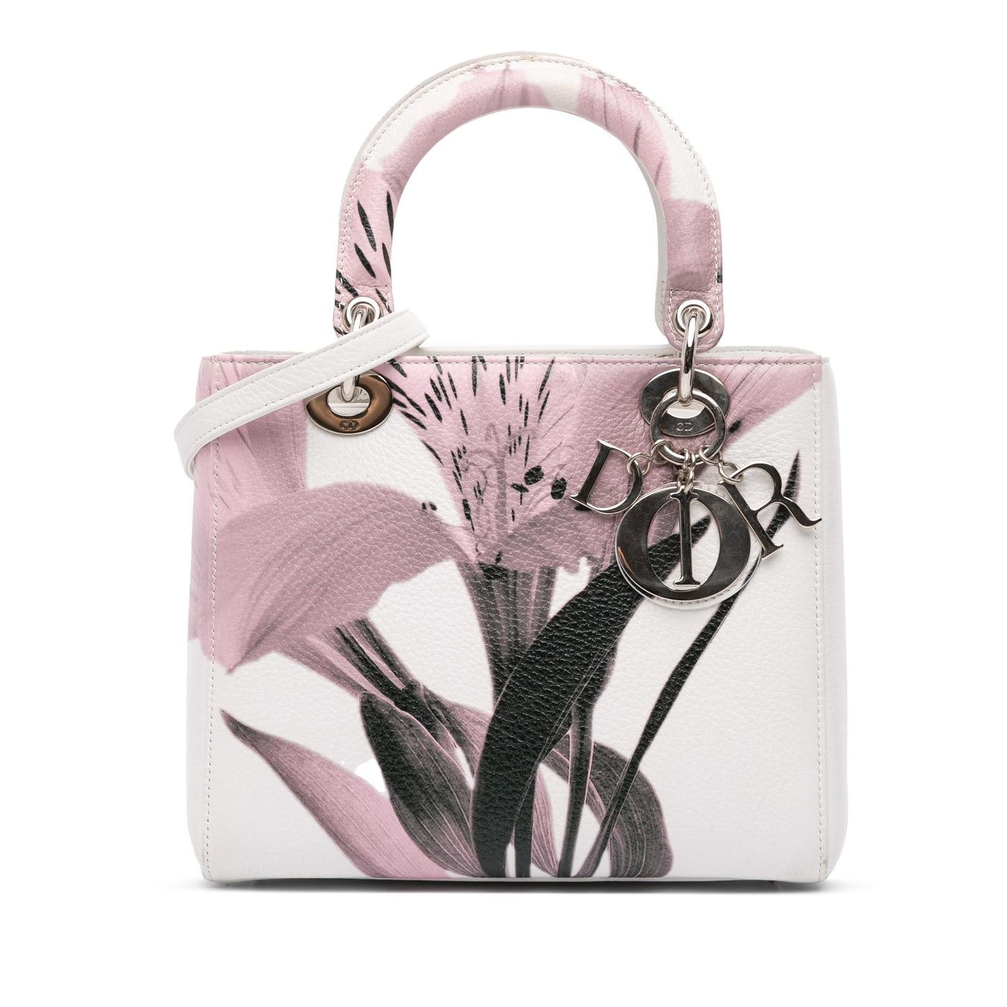 Dior Deerskin Floral Printed Lady Satchel Bag Medium Lady Dior 1