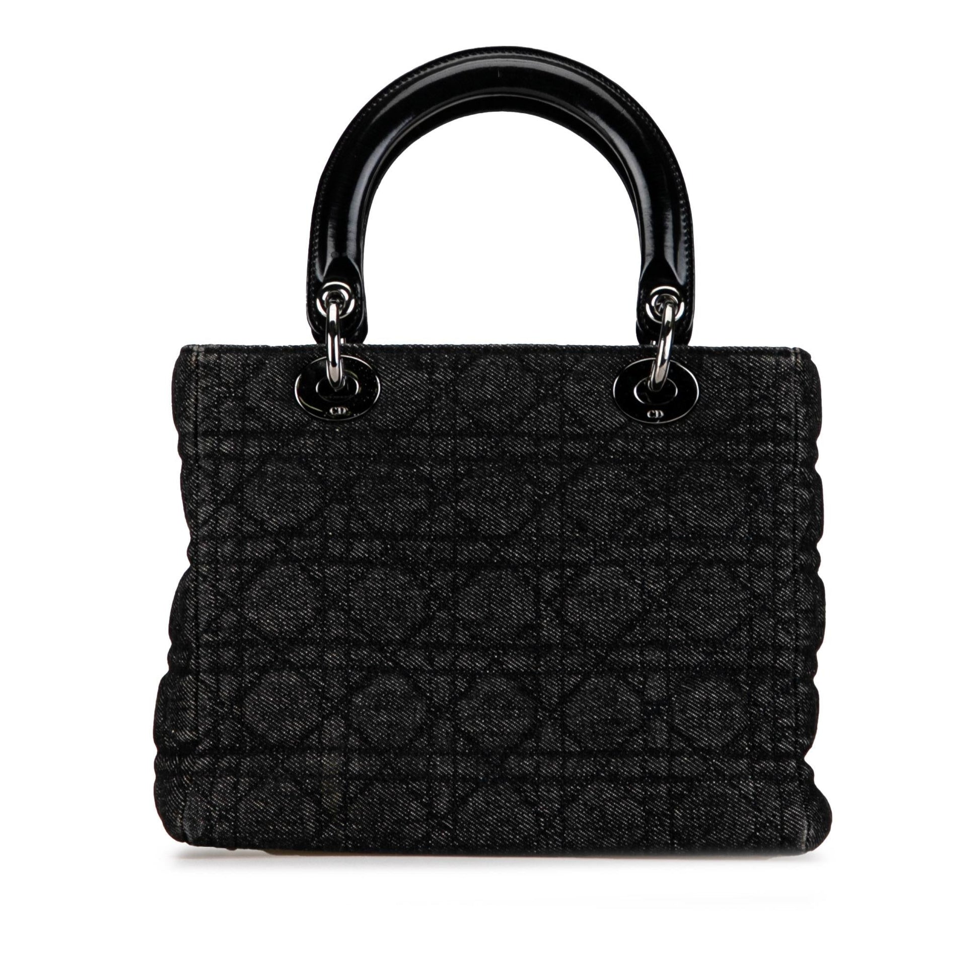 Dior Cannage Lady Shg 1Anwva Satchel Bag Denim Medium