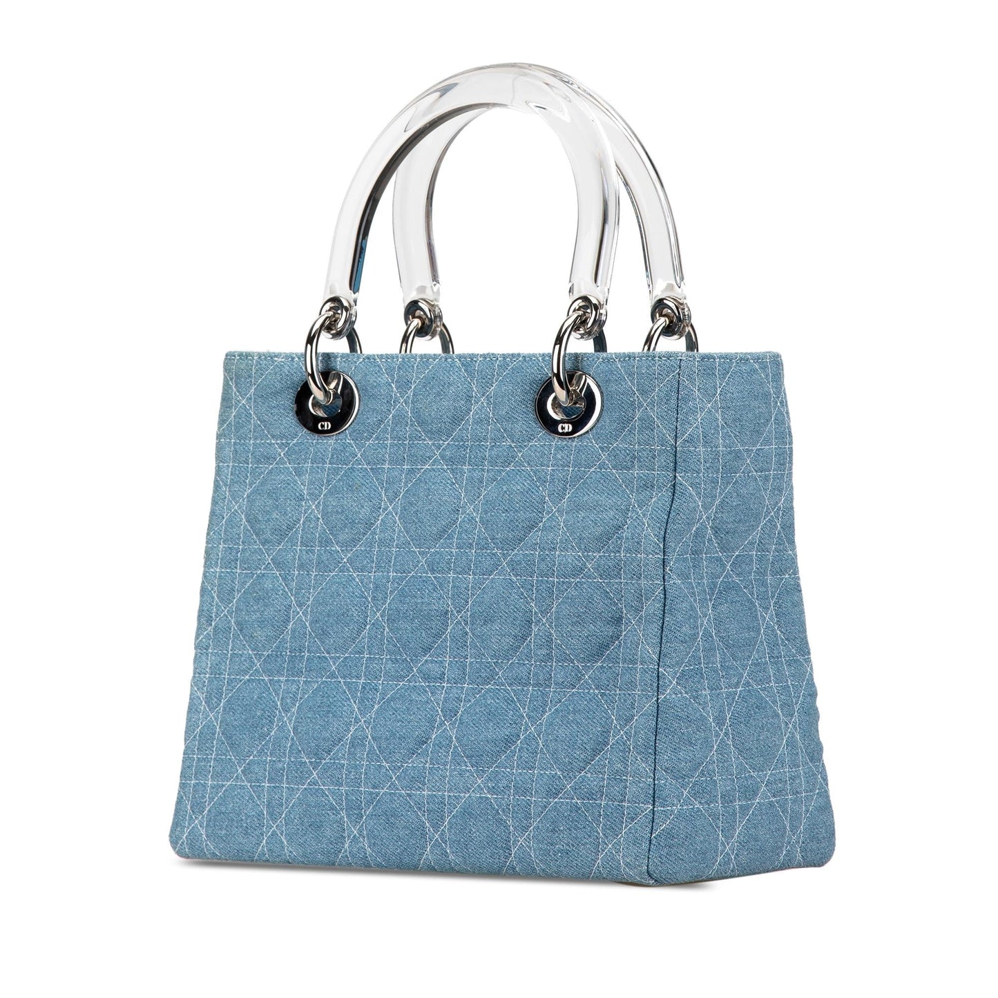 Dior Cannage Lady Satchel Bag Denim Medium Dior Shg 4Ktbgi