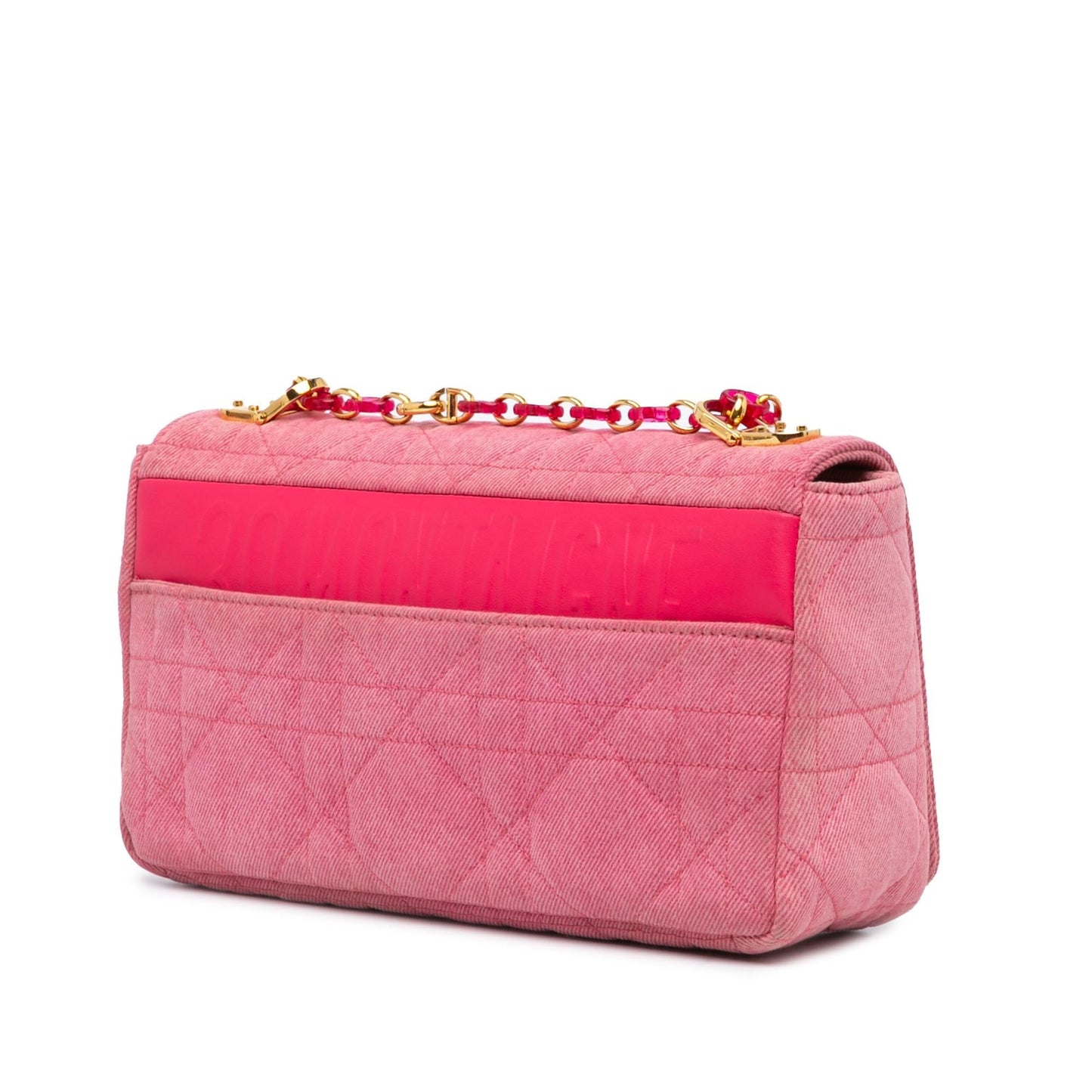 Dior Macrocannage Caro Bag Denim Medium Crossbody Bag
