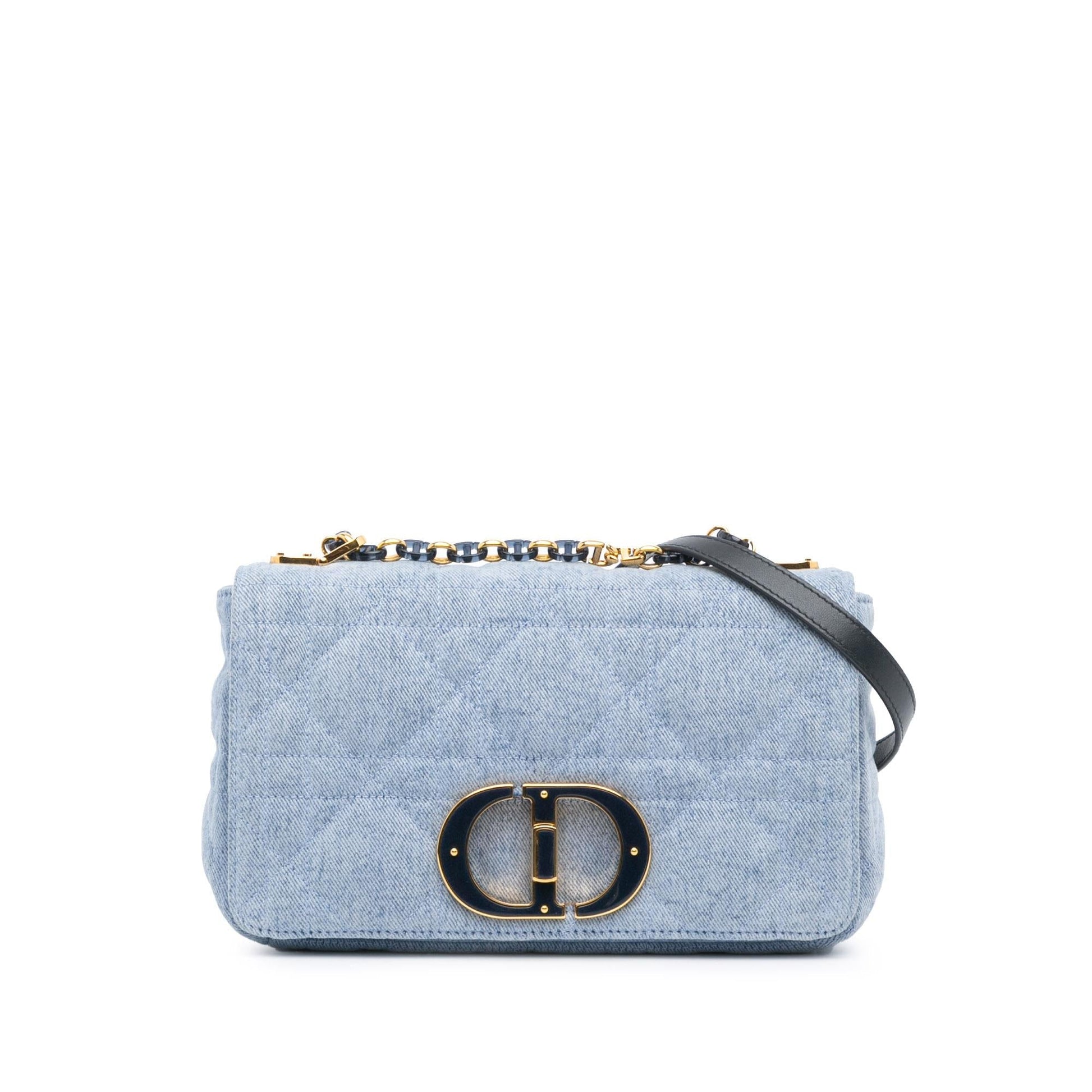 Dior Macrocannage Caro Bag Denim Medium Crossbody Bag Bag Shg Qpthlh