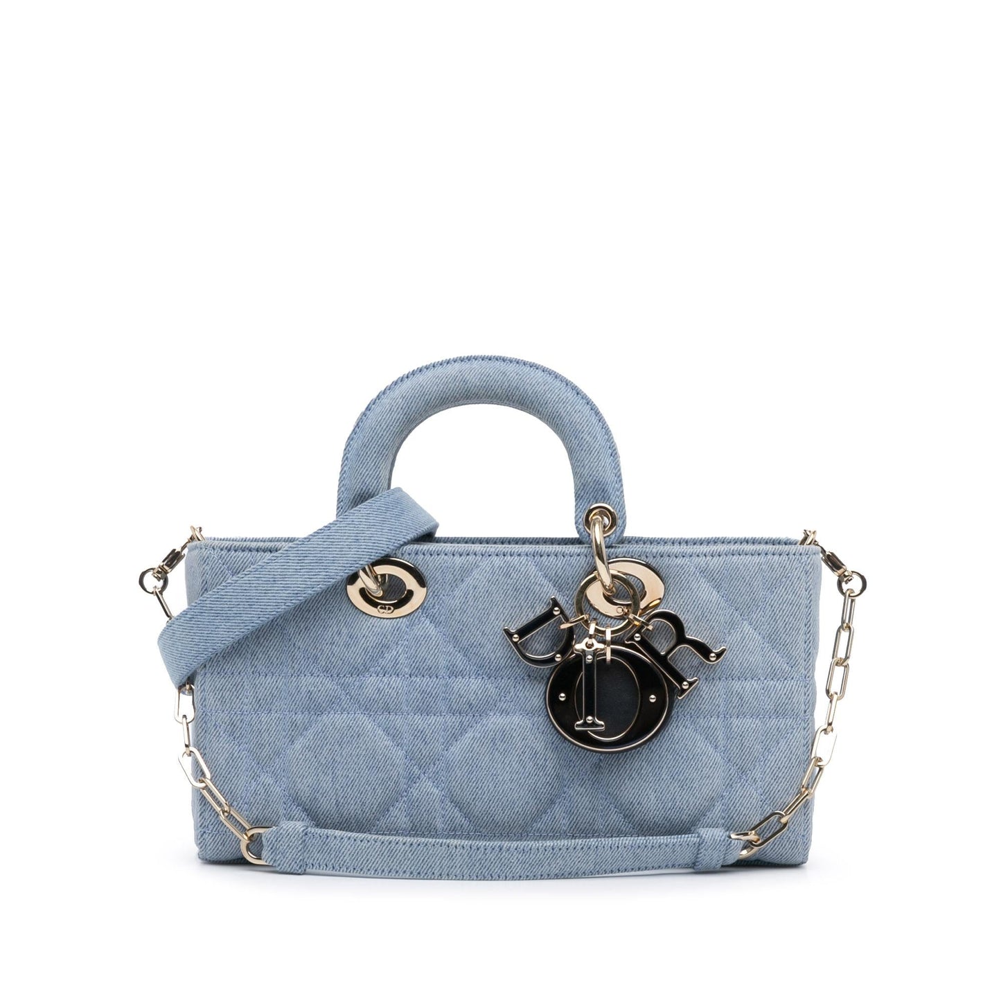 Dior Macrocannage Lady Joy Satchel Denim Medium Satchel Bag